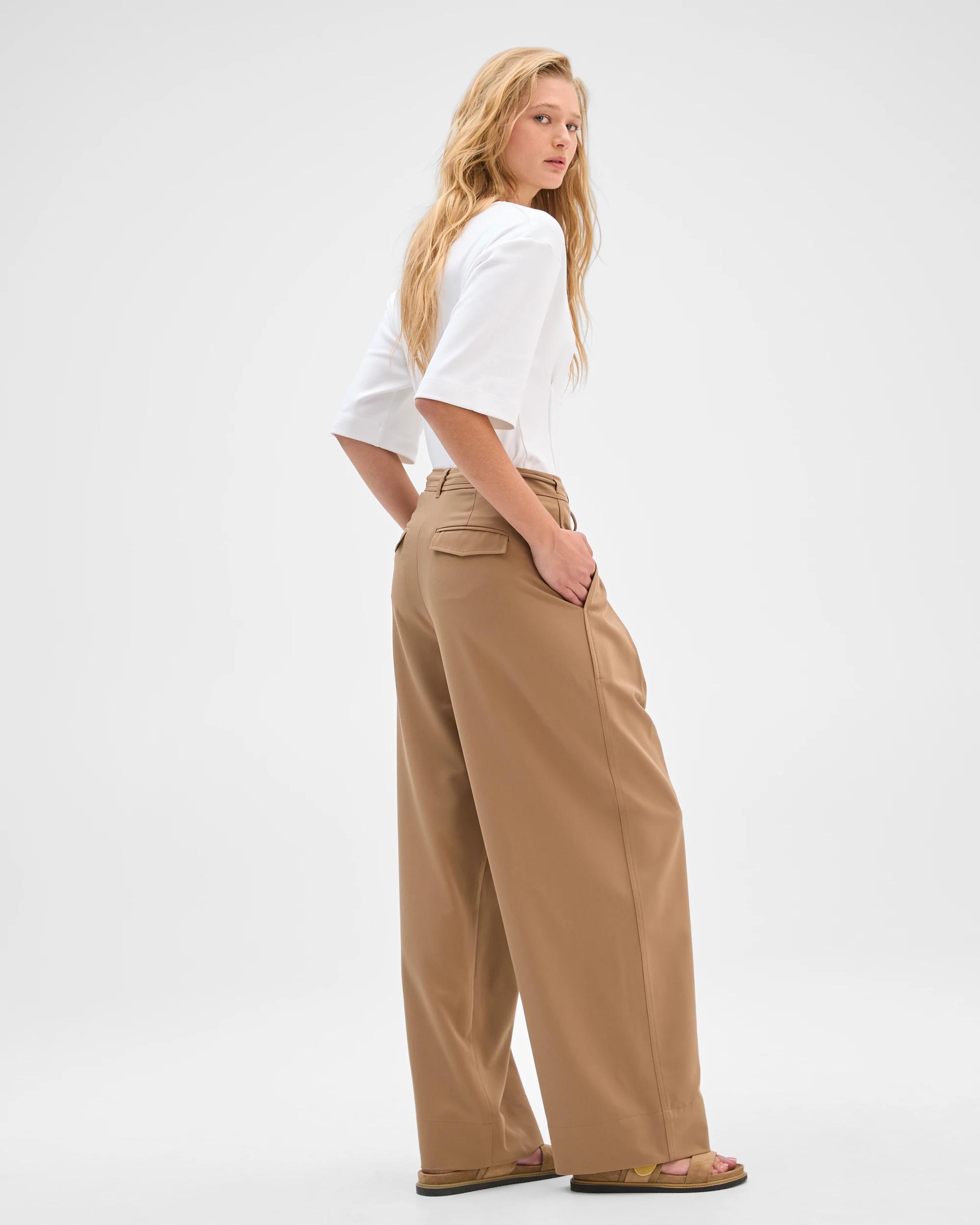 5 Preview Wide Barrel Leg Pants WARM SEPIA, 5 of 7