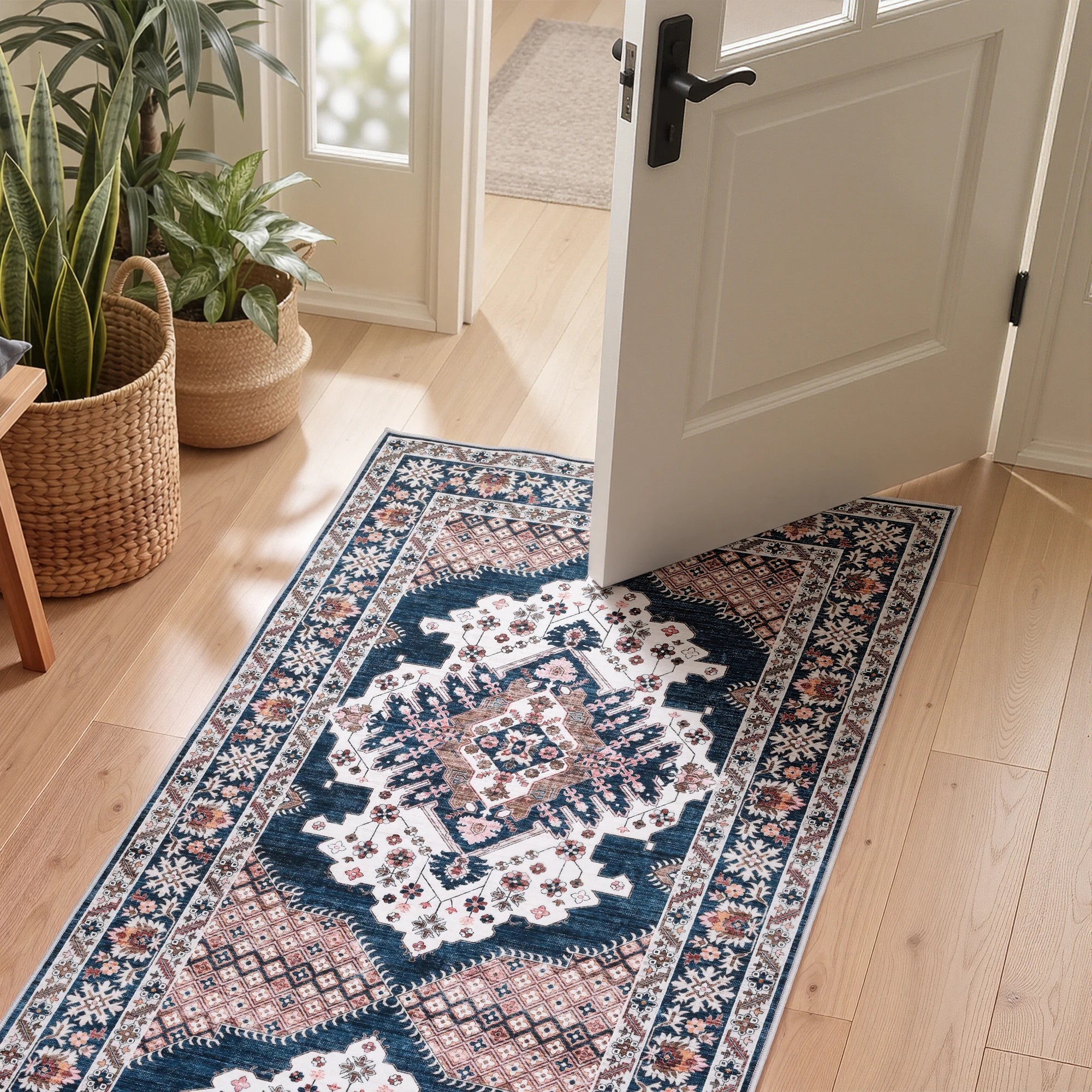 7 Artiss 80 x 180 cm Hallway Runner Rugs for Living Room 0.5cm Boho Decor - Blue, 7 of 10