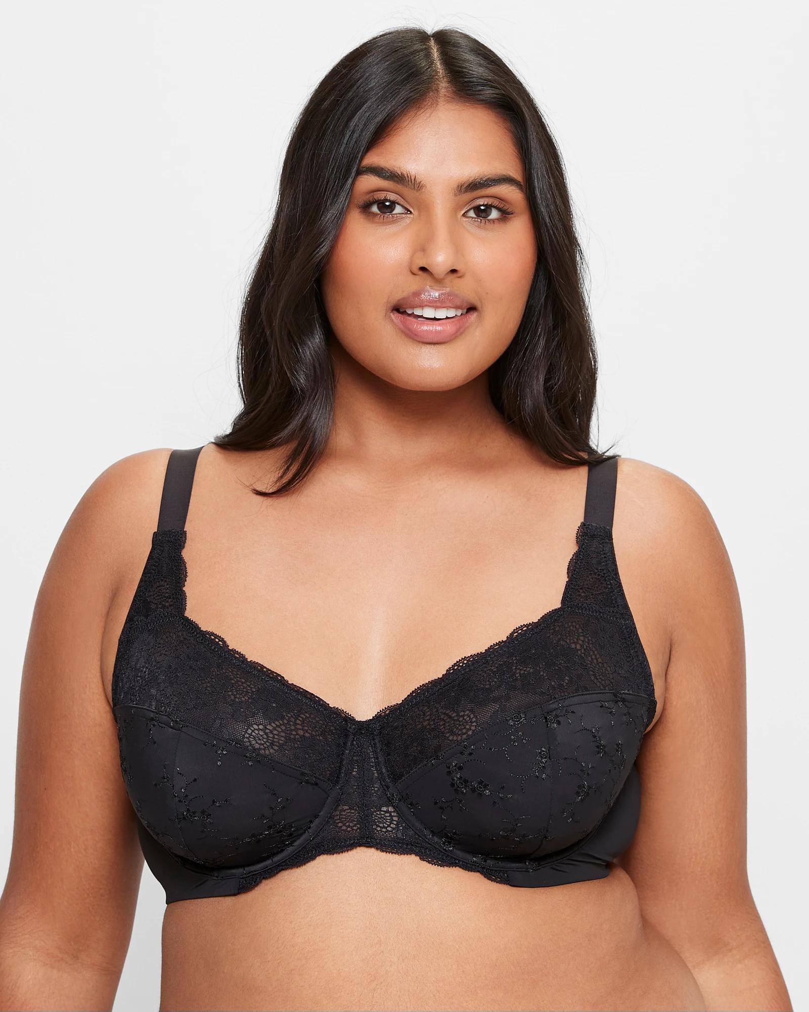 1 Target Womens Plus Size Embroidered And Lace Underwire Bra BLACK, 1 of 2