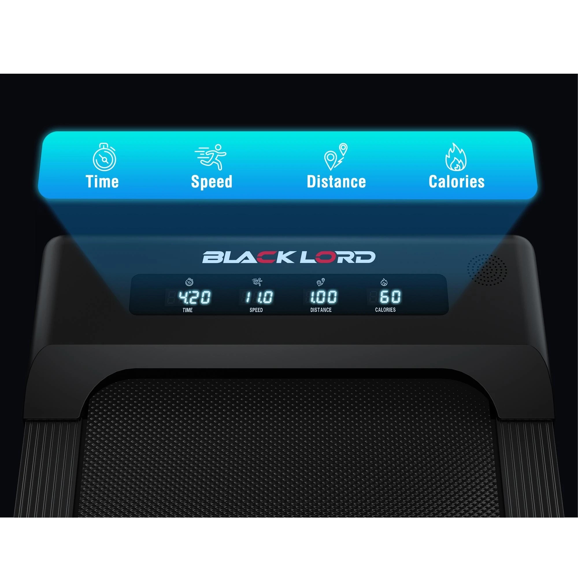 6 Black Lord Treadmill Electric Walking Pad Under Desk Foldable Gym 400mm - Black, 6 of 9