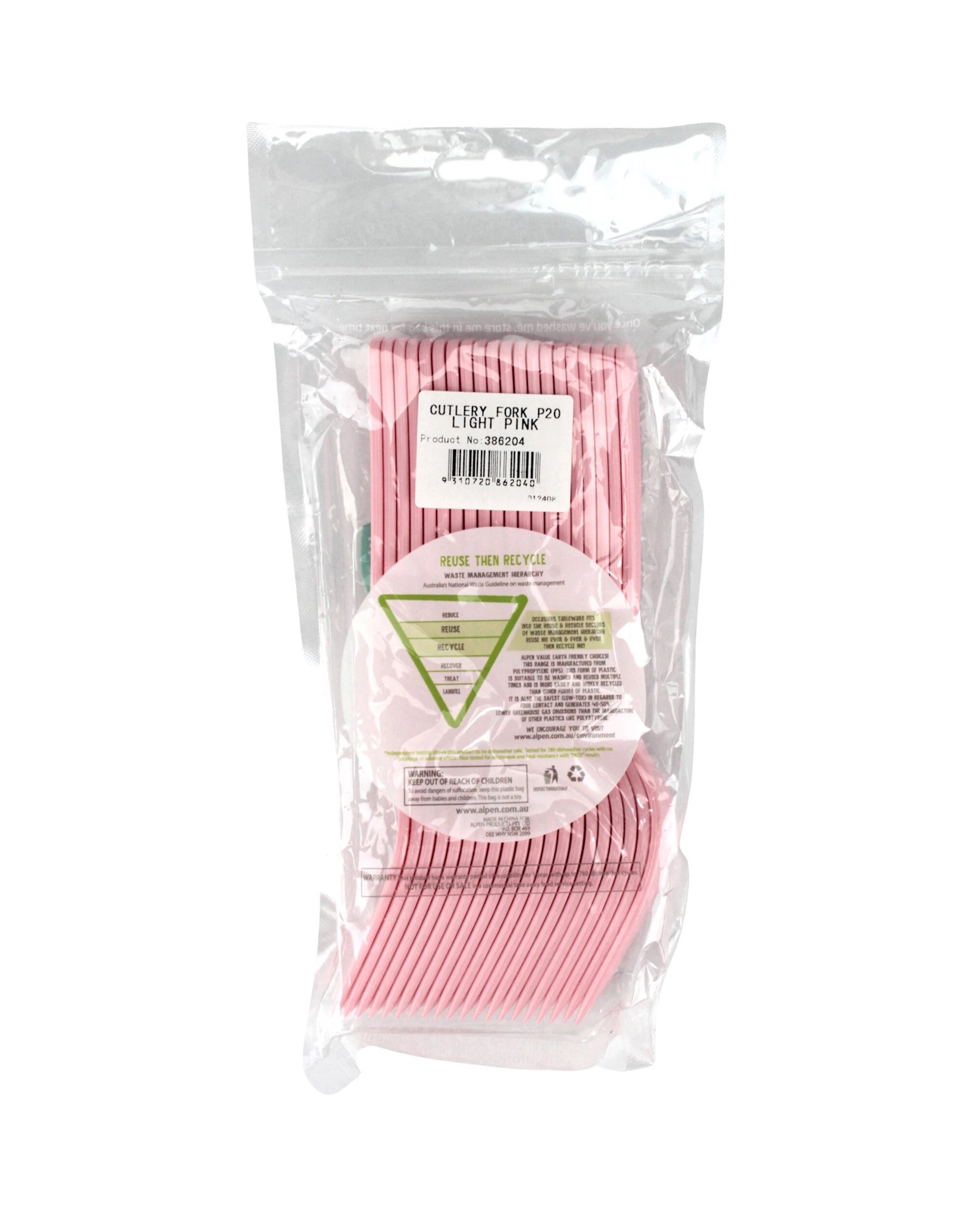 3 Alpen Reusable Forks Pack of 20 - Light Carnation Pink - Light Carnation Pink, 3 of 3