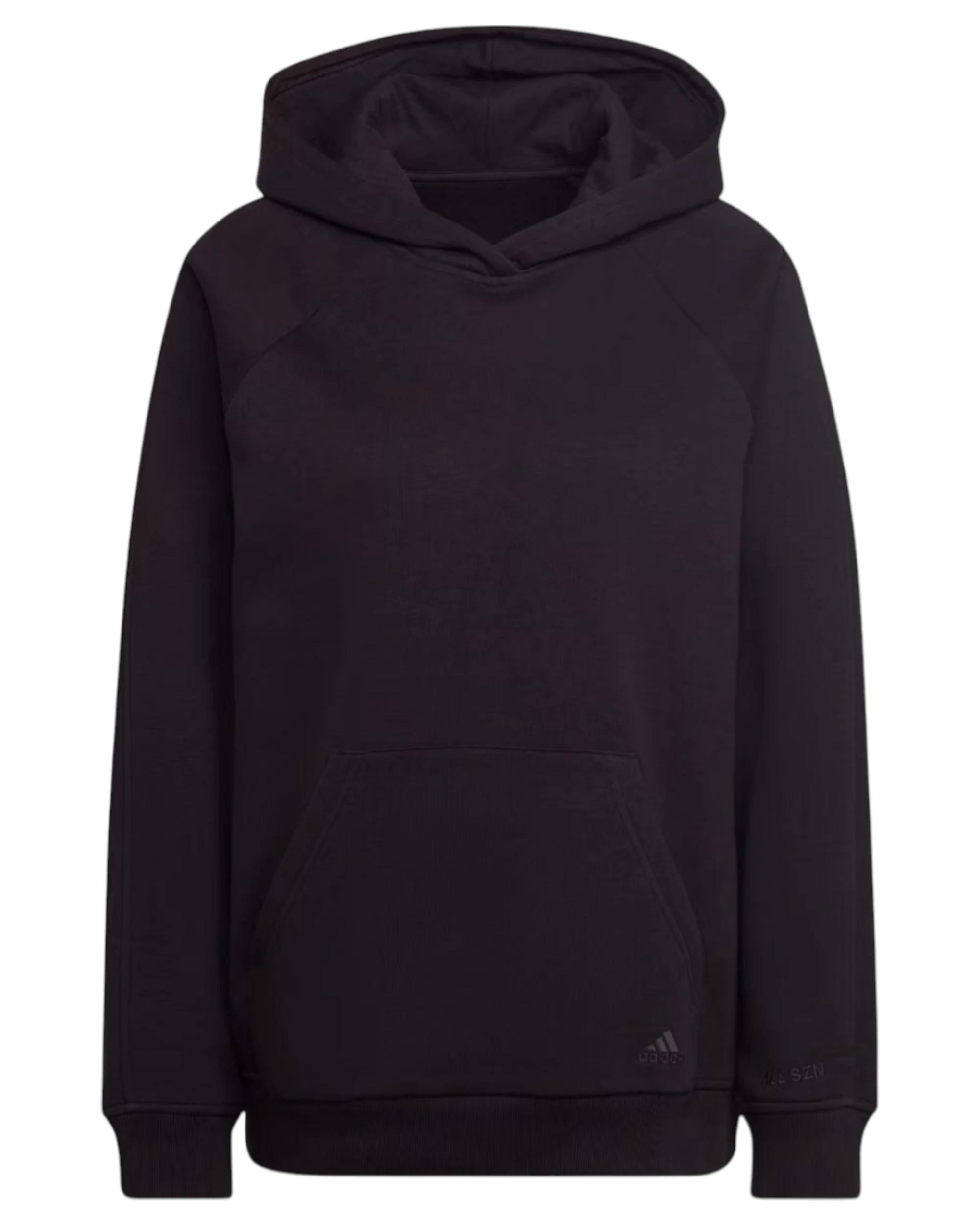 1 Adidas Womens ALL SZN Fleece Boyfriend Black Hoodie BLACK, 1 of 6