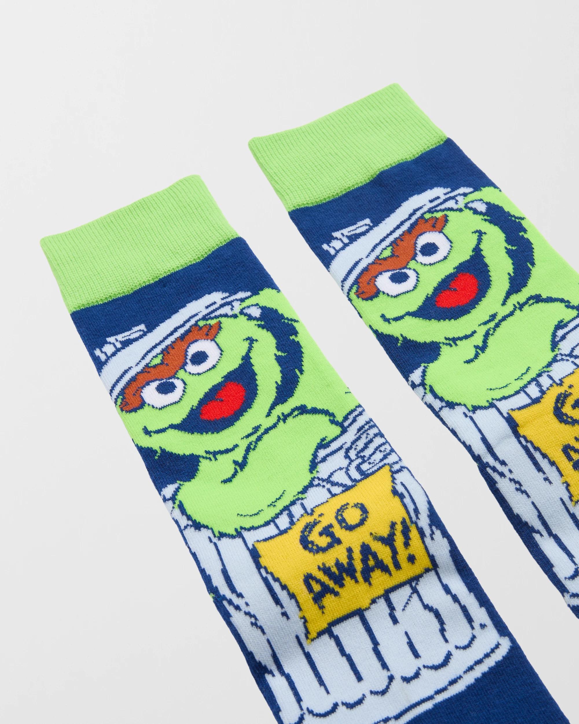 2 Swag Oscar The Grouch Crew Socks GREEN, 2 of 3