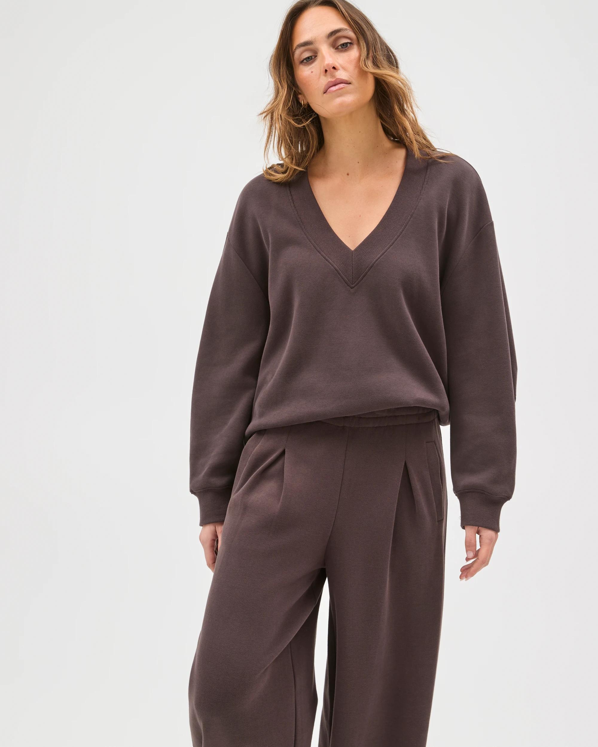 4 Target Active Australian Cotton Blend Sueded Rib Barrel Leg Pants COCOA, 4 of 7