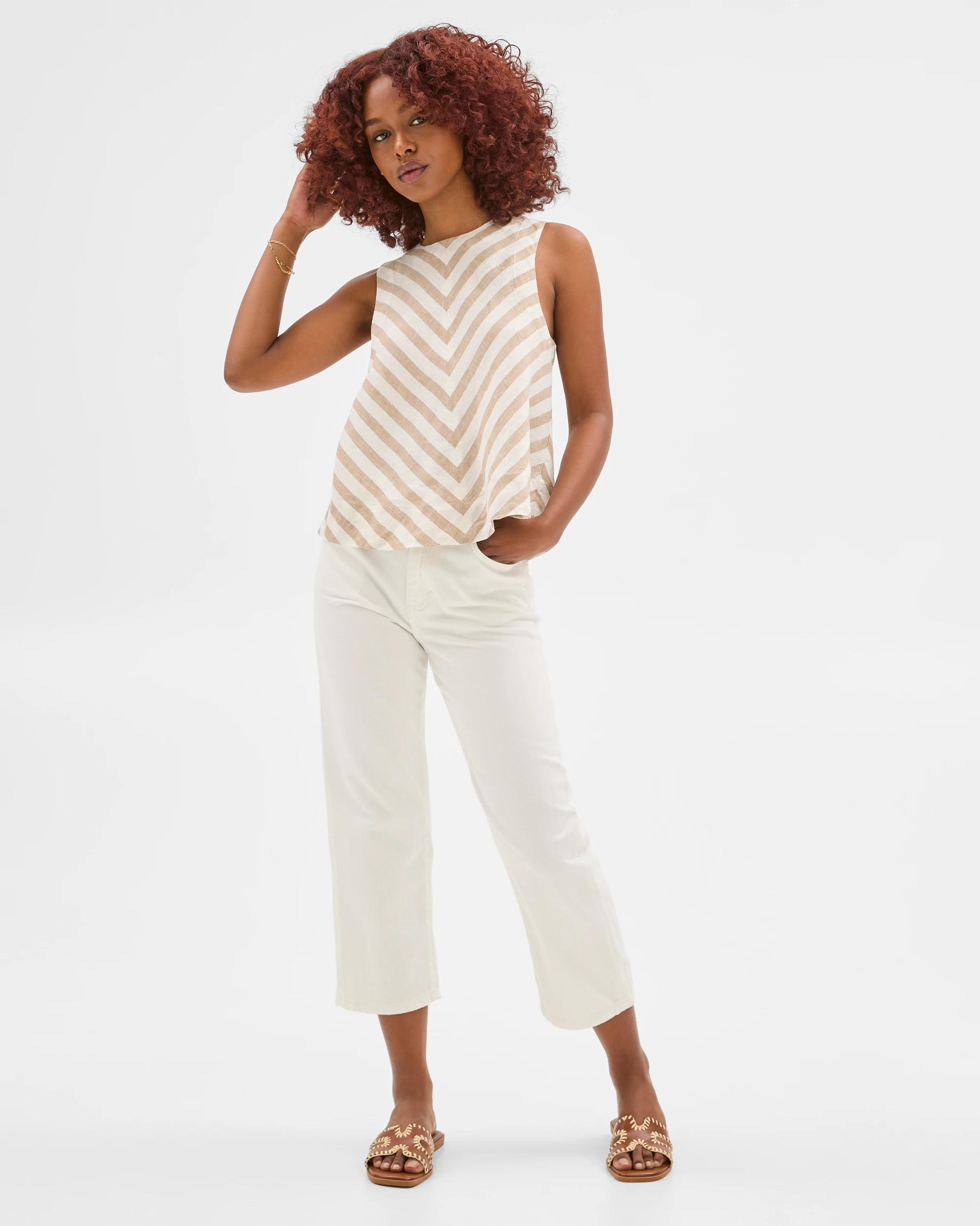 1 Target Petites Crop Length Straight Cut Denim Jeans - Bella WHITE, 1 of 5
