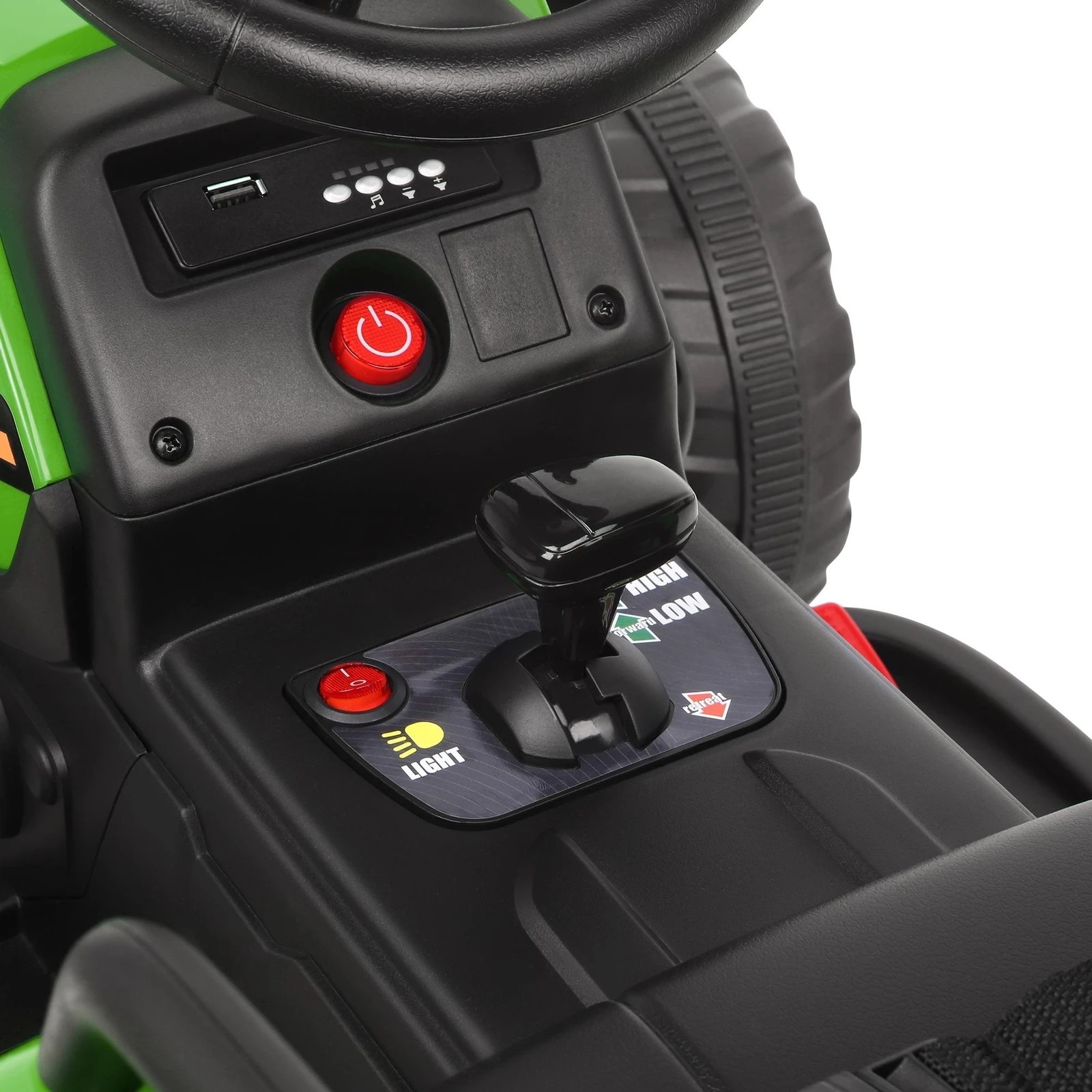 5 Alfordson Kids Ride On Car Tractor 12V Electric Toy Vehicle Child Toddlers - Green, 5 of 10