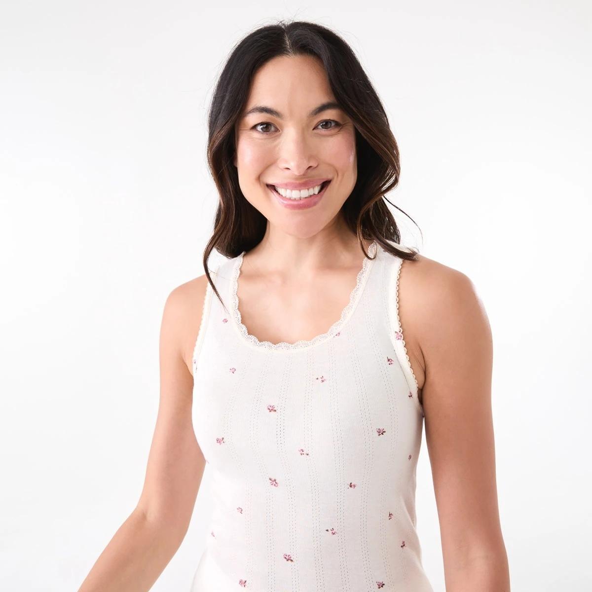 5 2 Pack Pointelle Vest Wntr Ditsy, 5 of 6