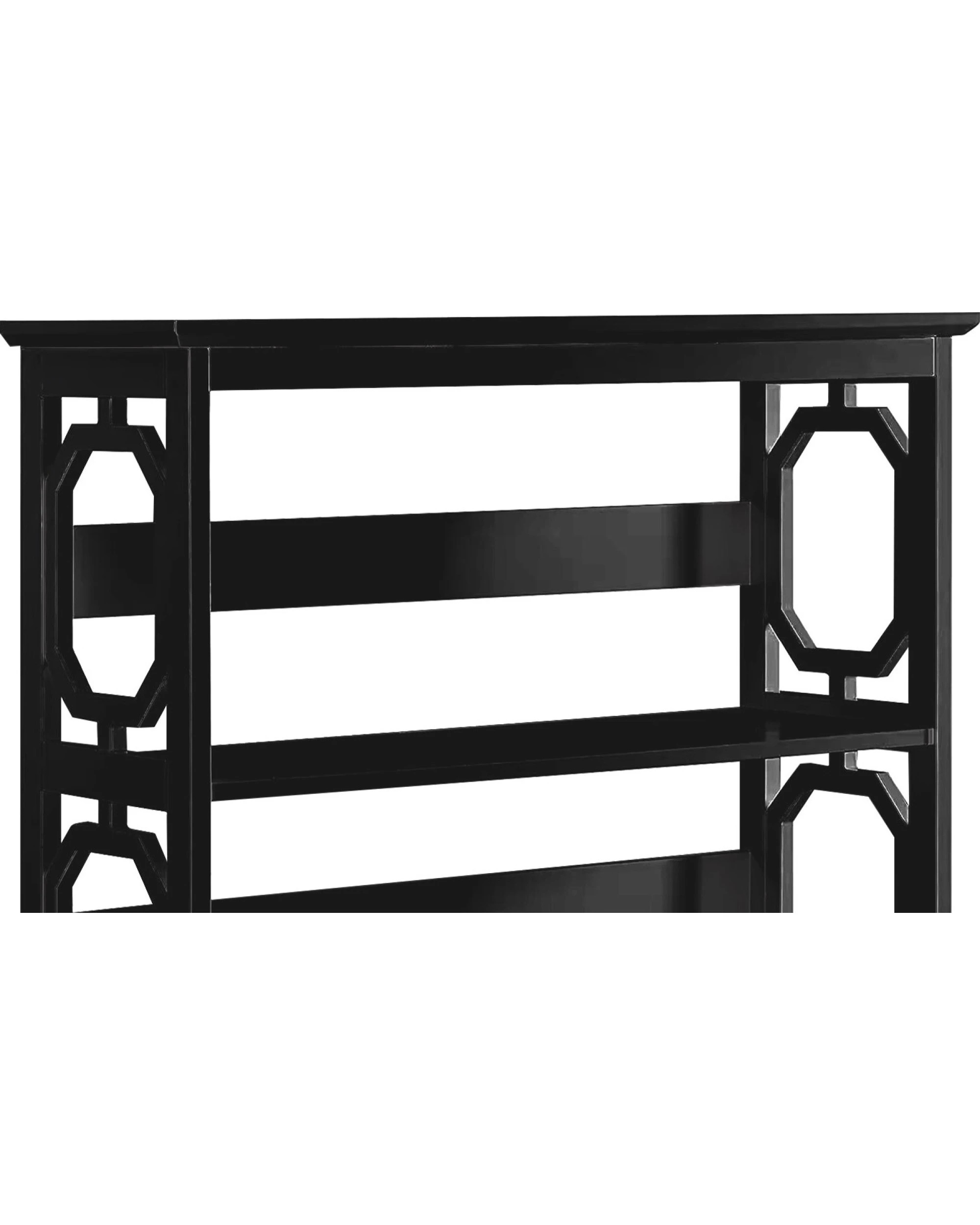 5 Sarantino Laurel 3-tier Bookshelf Display Rack In Black, 5 of 10