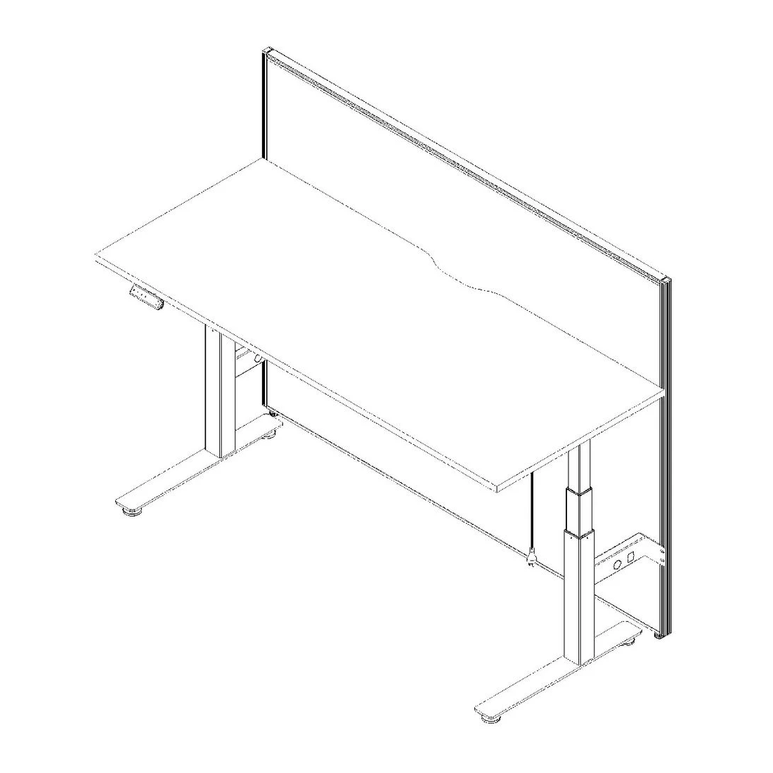 5 Stilford Screen 1200 W x 1250 H mm White Frame Grey Fabric, 5 of 10