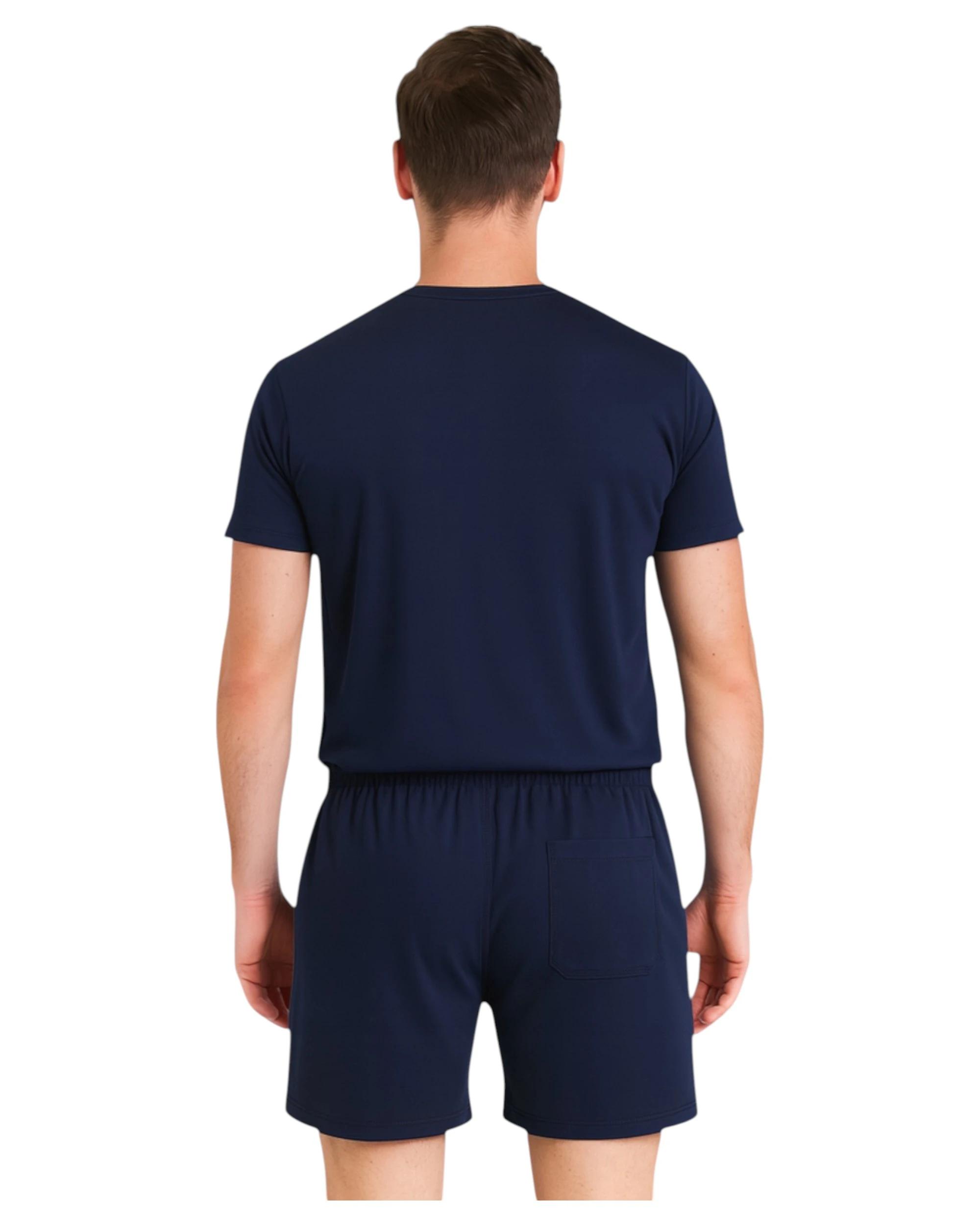 2 KingGee Mens Ruggers Active Poly Cotton Jersey Sweat Short Navy NAVY, 2 of 4