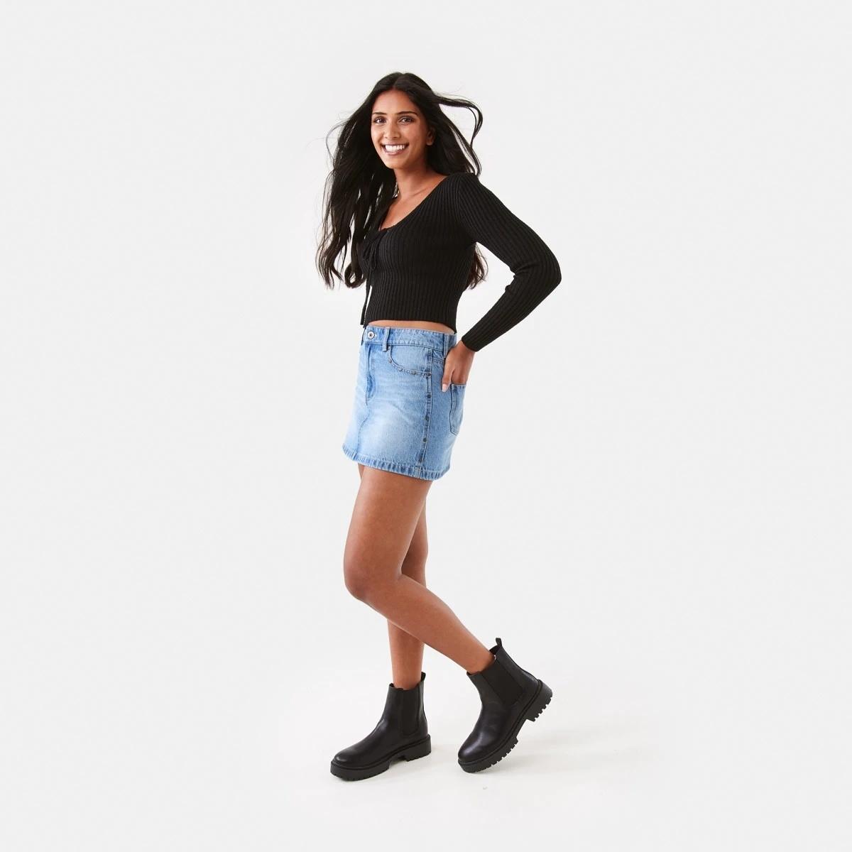 5 Lace Up Crop Jumper Black, 5 of 8