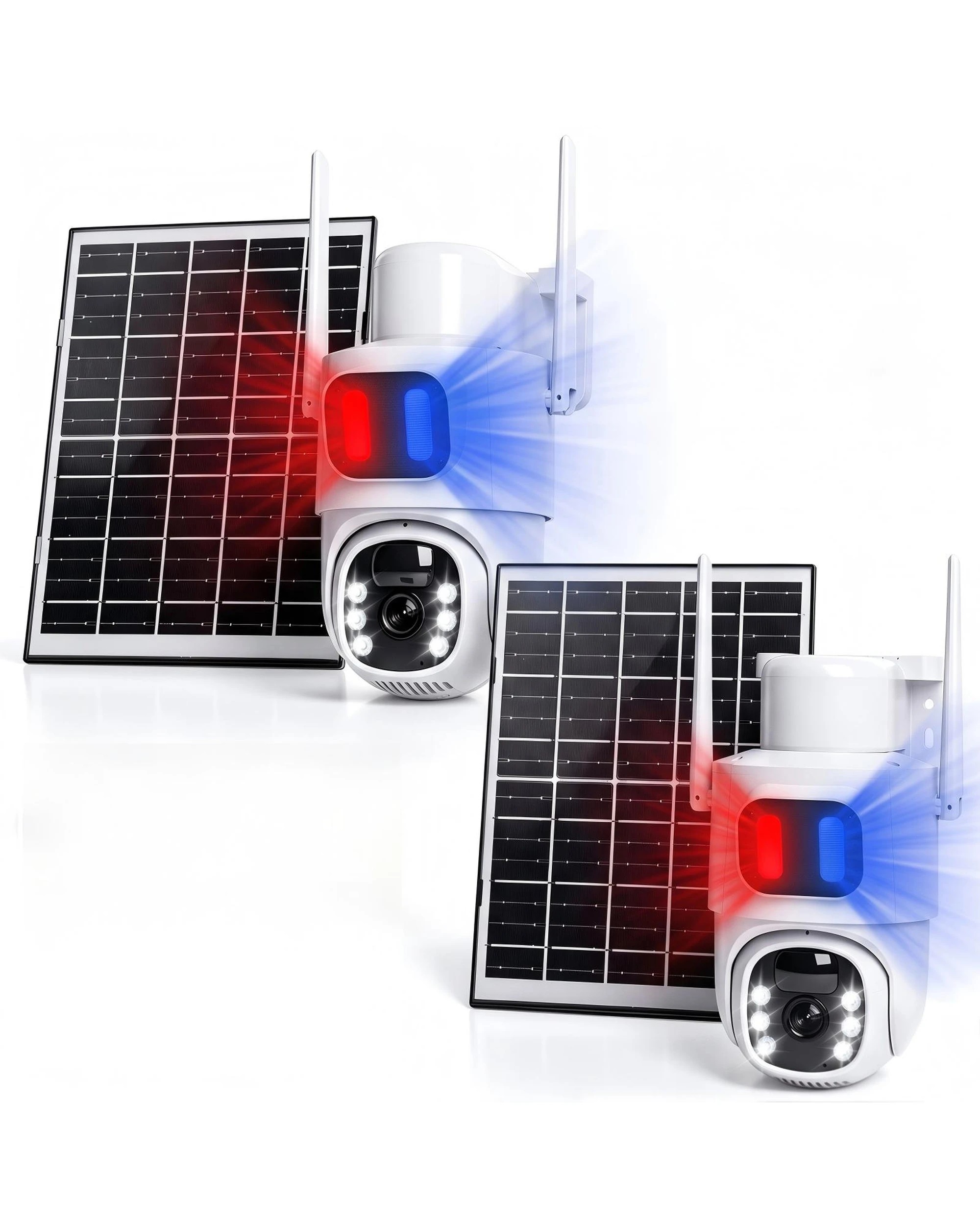 1 Advwin Solar Security Camera Outdoor WiFi 2K PIR Night Vision 2-Pack - White, 1 of 7