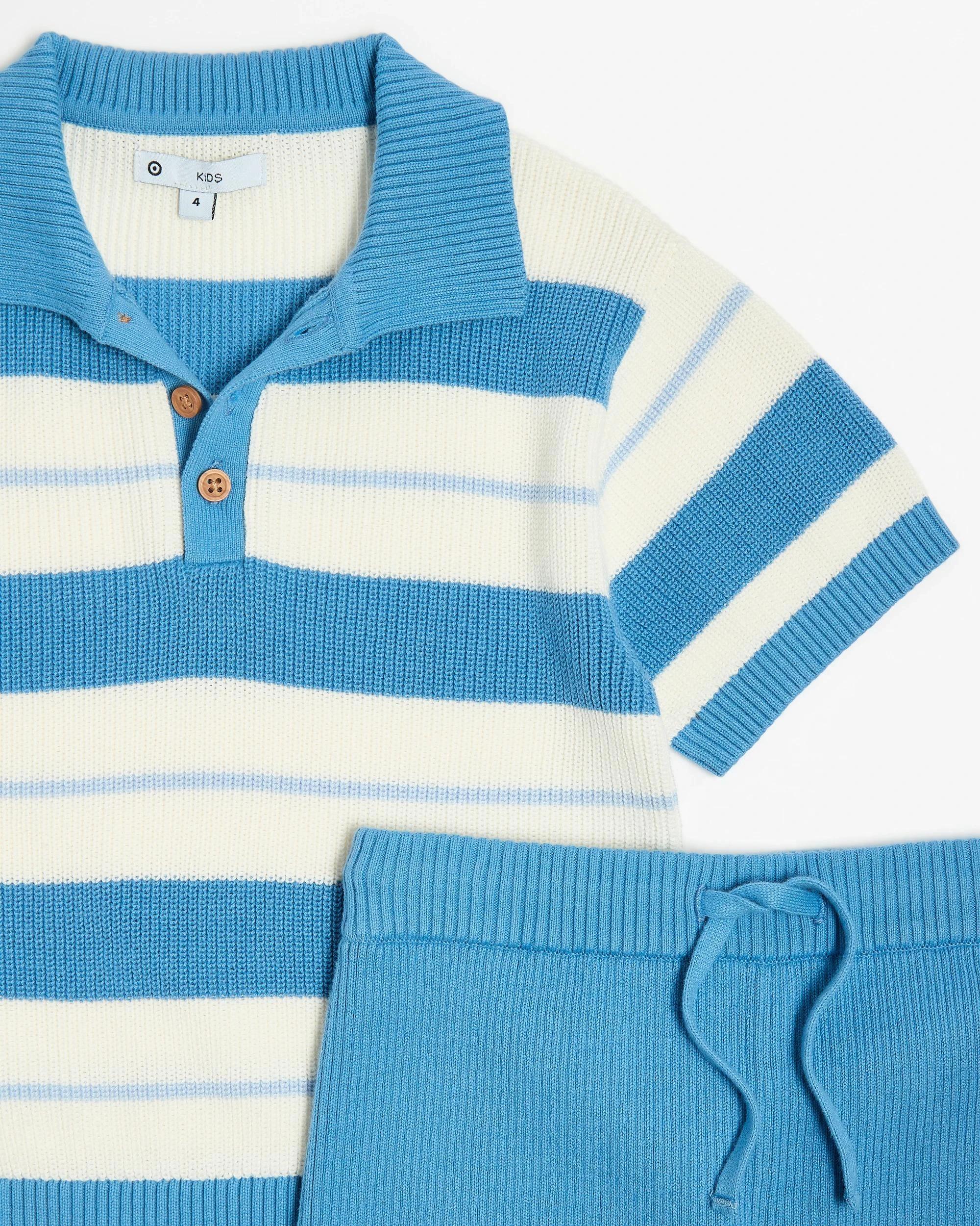 6 Target Australian Cotton Knit Polo and Short 2 Piece Set BLUE, 6 of 6