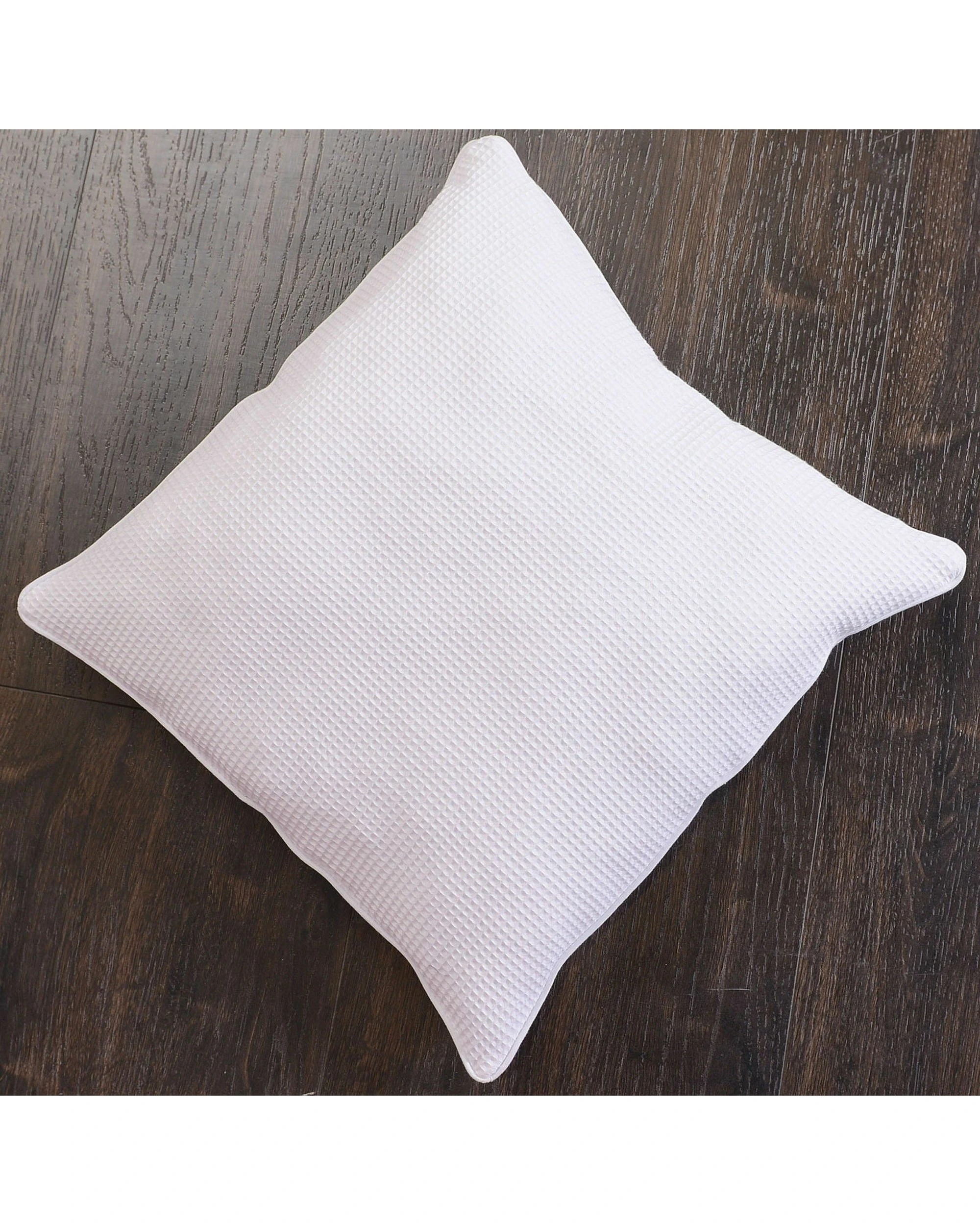4 Cotton More 2pc Waffle Weave Pillowcases Cushion Covers 60x60cm - White, 4 of 7