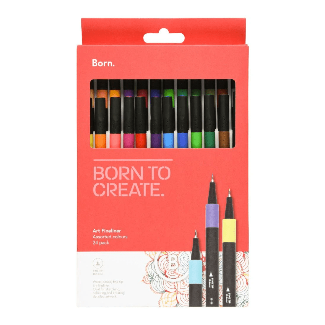 1 Born Art Fineliners Assorted 24 Pack, 1 of 3