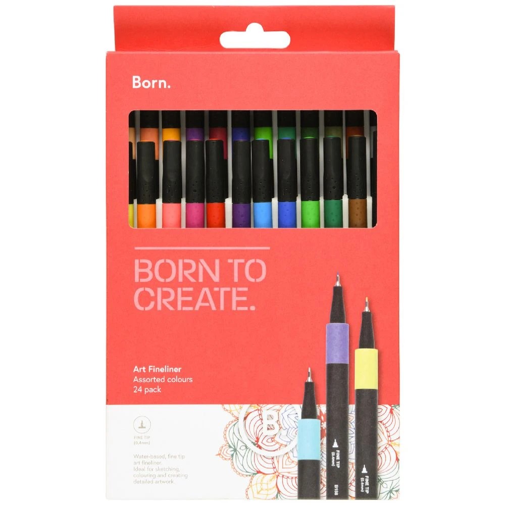 1 Born Art Fineliners Assorted 24 Pack, 1 of 3