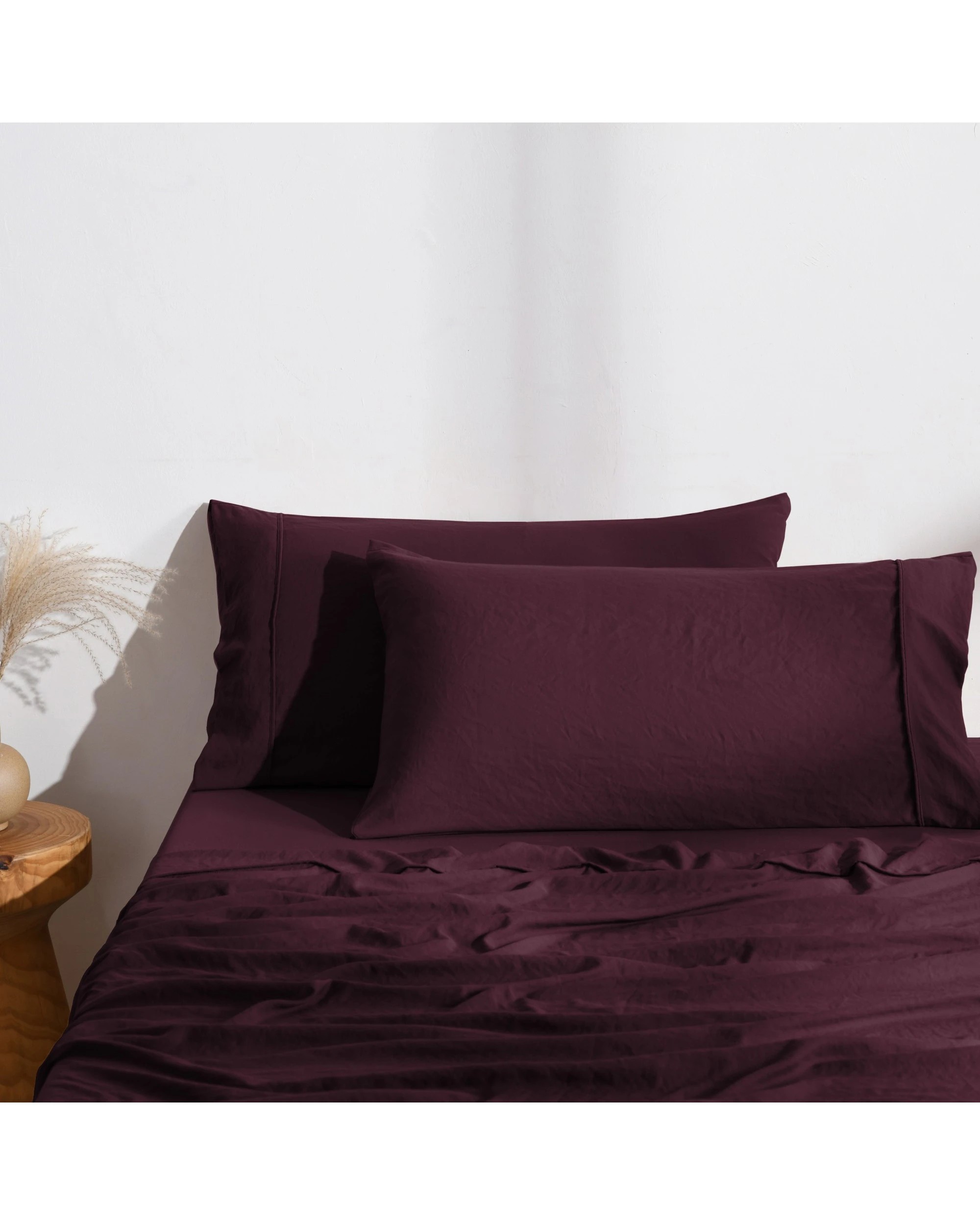 1 Dreamaker Superfine Washed Microfibre King Pillowcase Twin Pack - Cherry, 1 of 5