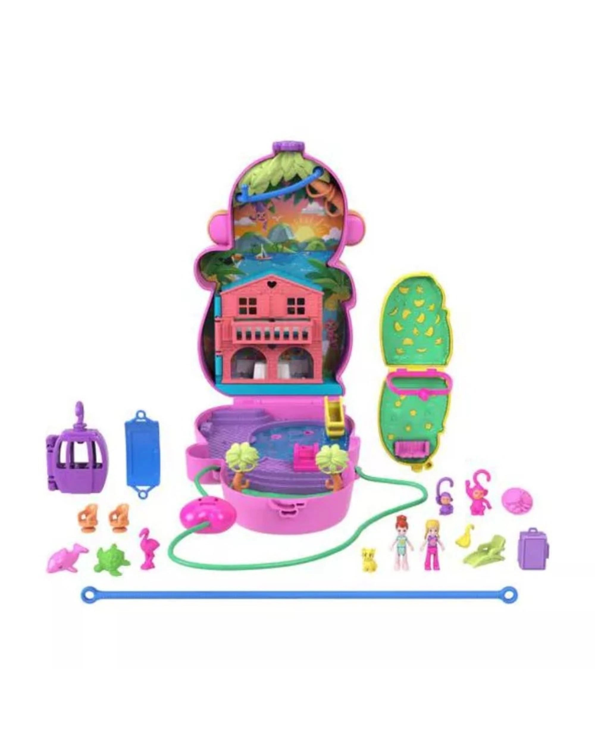 2 Polly Pocket Adventures In Rio Momma Monkey and Baby Playset, 2 of 8