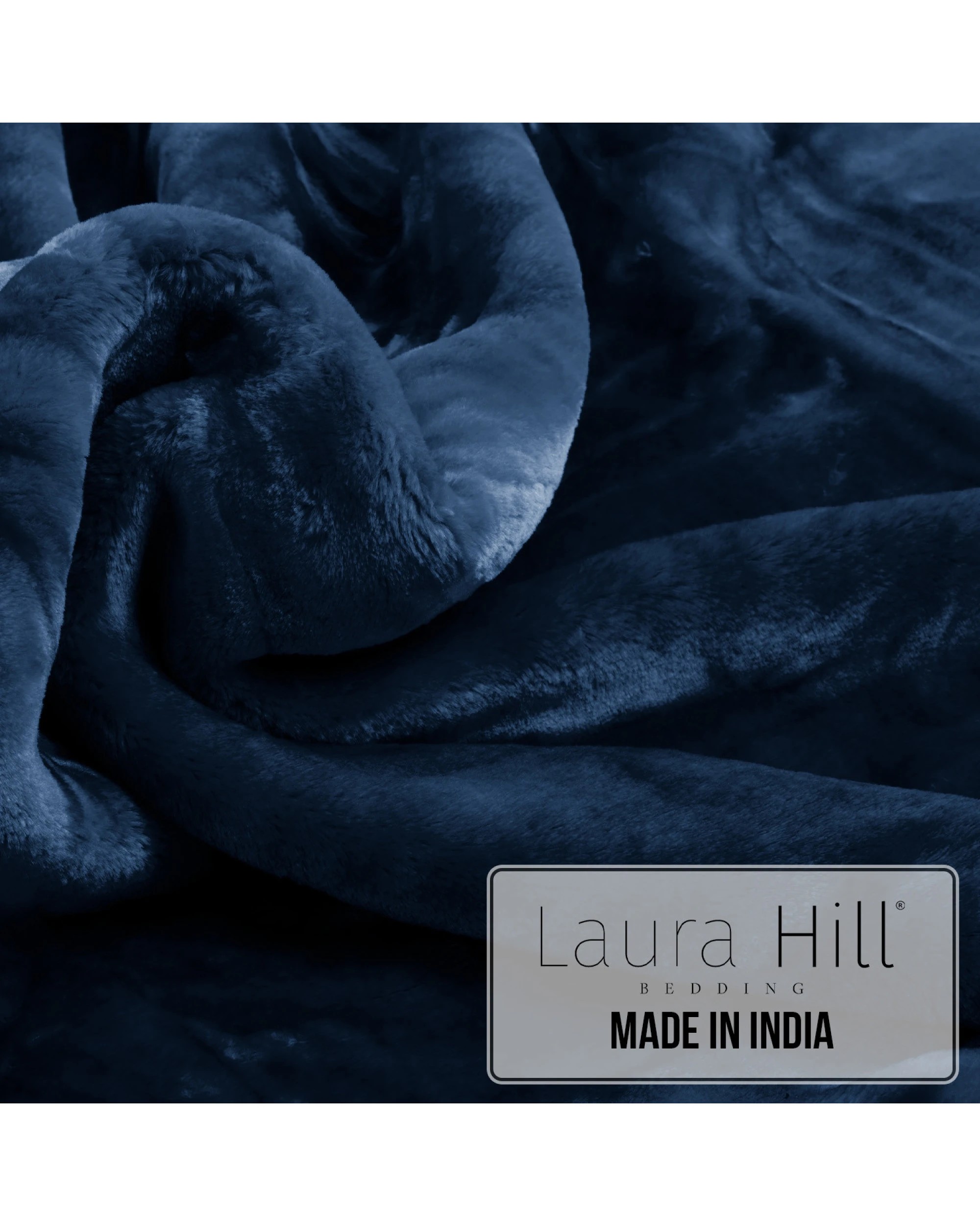 4 Laura Hill 800-gsm Mink Blanket Double-sided Soft Plush Bed Faux Throw Rug Navy Blue
 - Queen Bed, 4 of 9
