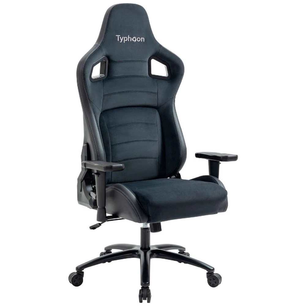 1 Typhoon Viper XL Gaming Chair Fabric Black Ergonomic Chairs and Desk Chairs, 1 of 10