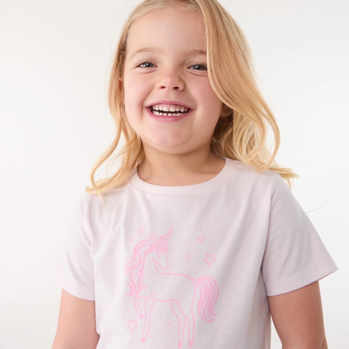 3 Short Sleeve Knit Pyjama Set PINK UNICORN, 3 of 6