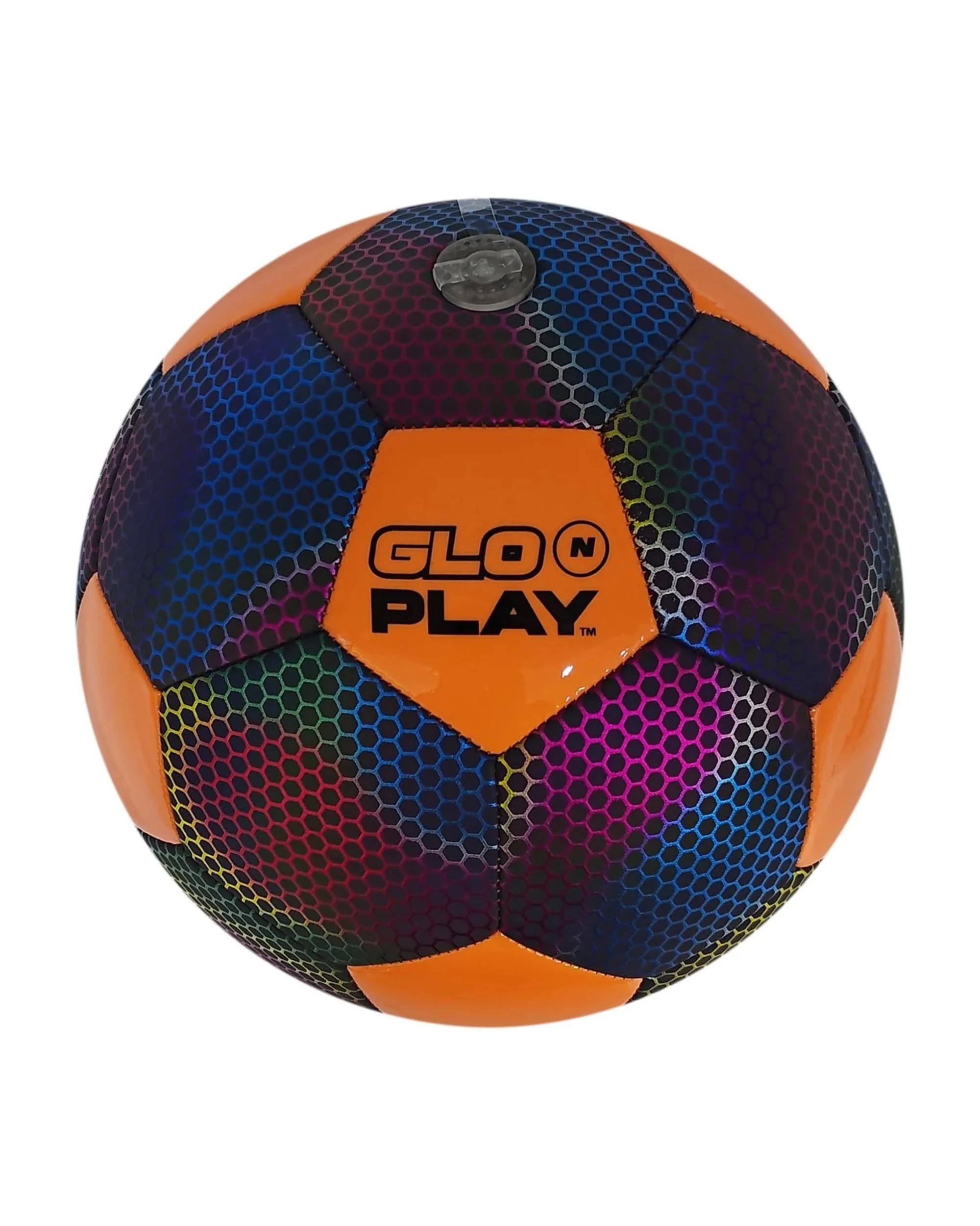 2 Glo N Play LED USB-C Recharge Soccer Ball Orange and Holographic Black - Multi, 2 of 4