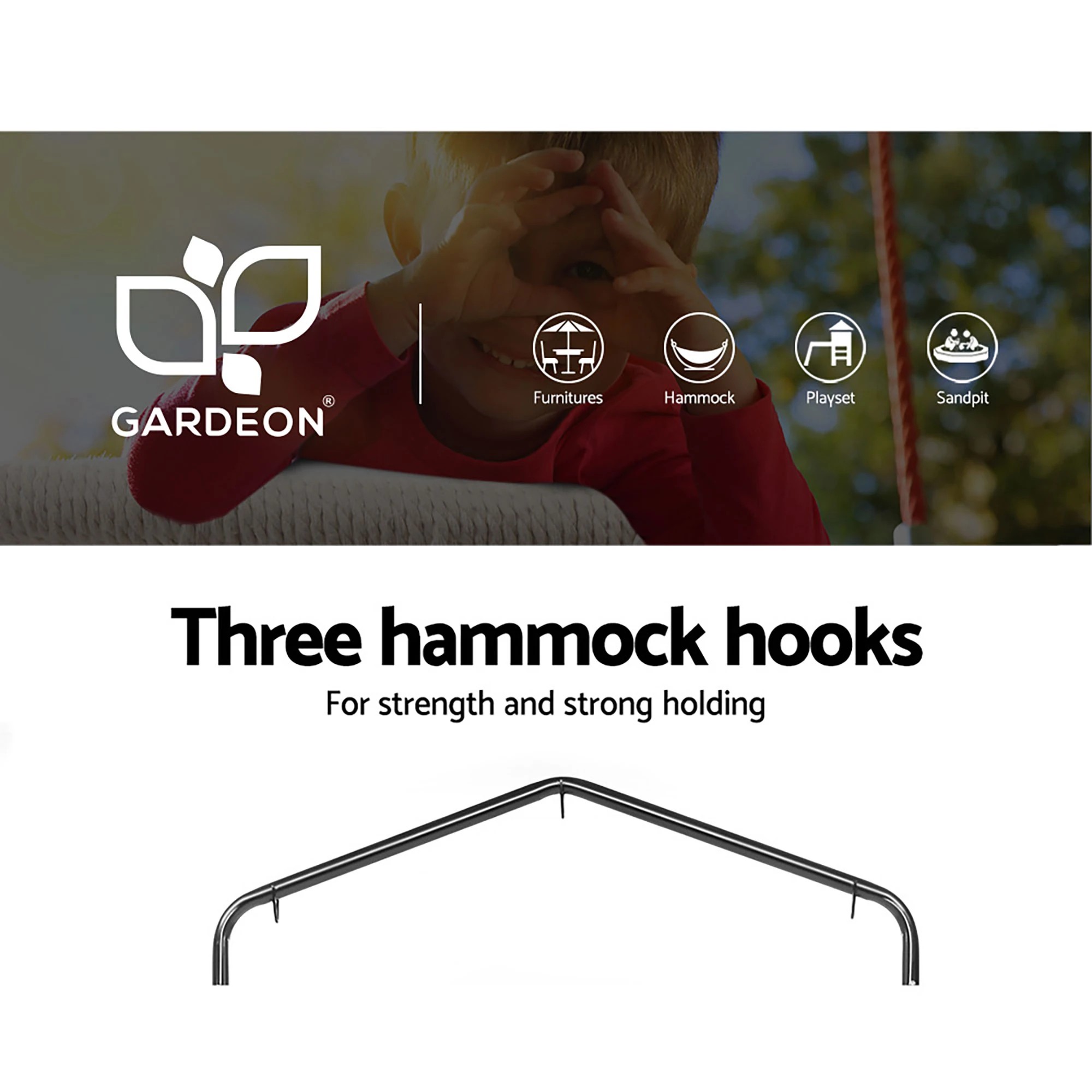 3 Gardeon Hammock Chair with Stand Nest Web Outdoor Swing 100cm - Multi, 3 of 6