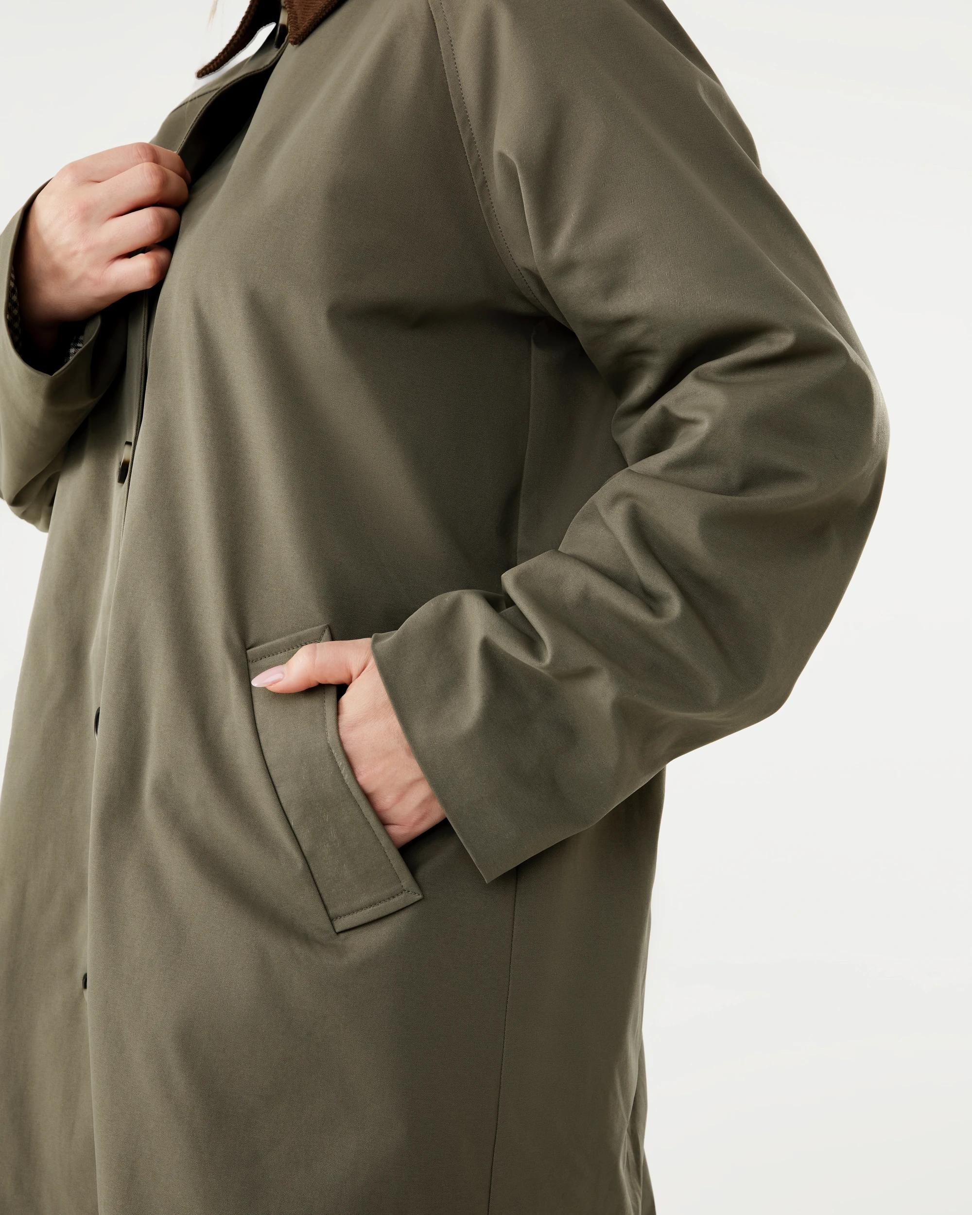 8 Contrast Check Trench Coat Deep Olive, 8 of 8