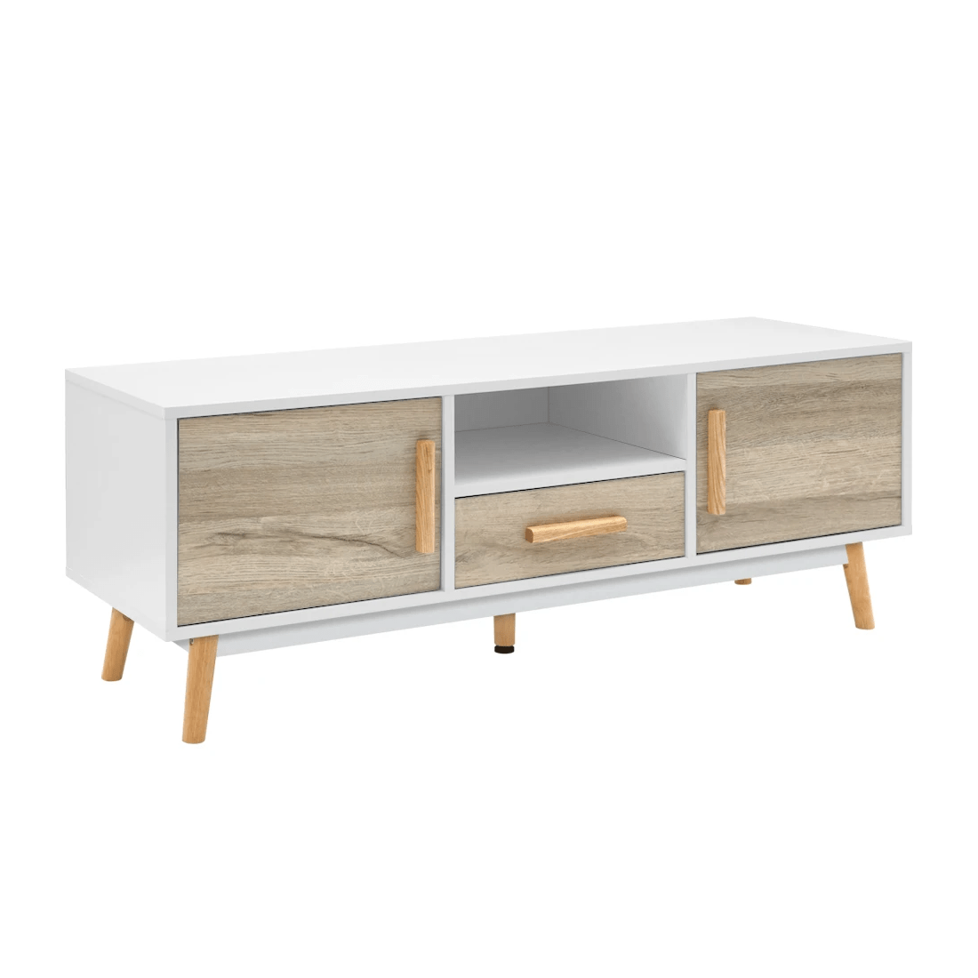 1 Artiss TV Cabinet Entertainment Unit 120cm Wood Gino - White, 1 of 9