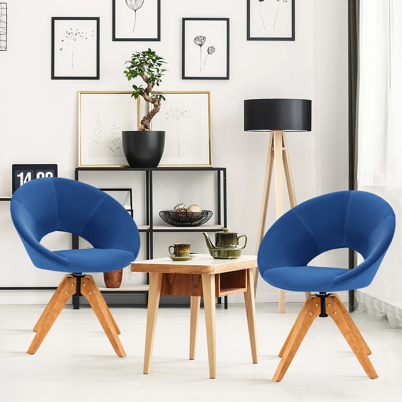 3 Costway 360° Swivel Velvet Office Chair Desk Accent Chair Height Adjustment Armchair Home Office, 3 of 3