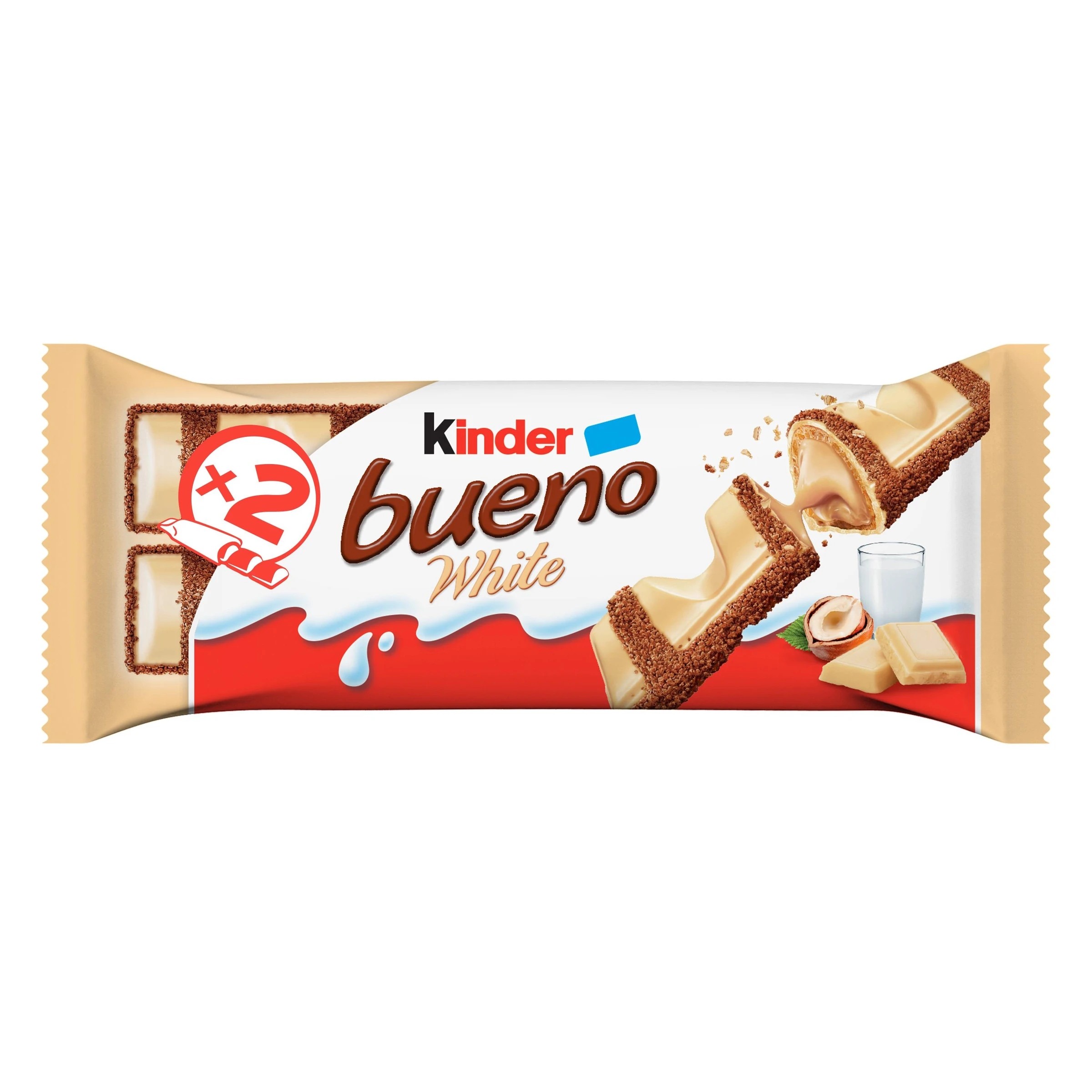 1 Kinder Bueno White Chocolate Bar 39g, 1 of 2