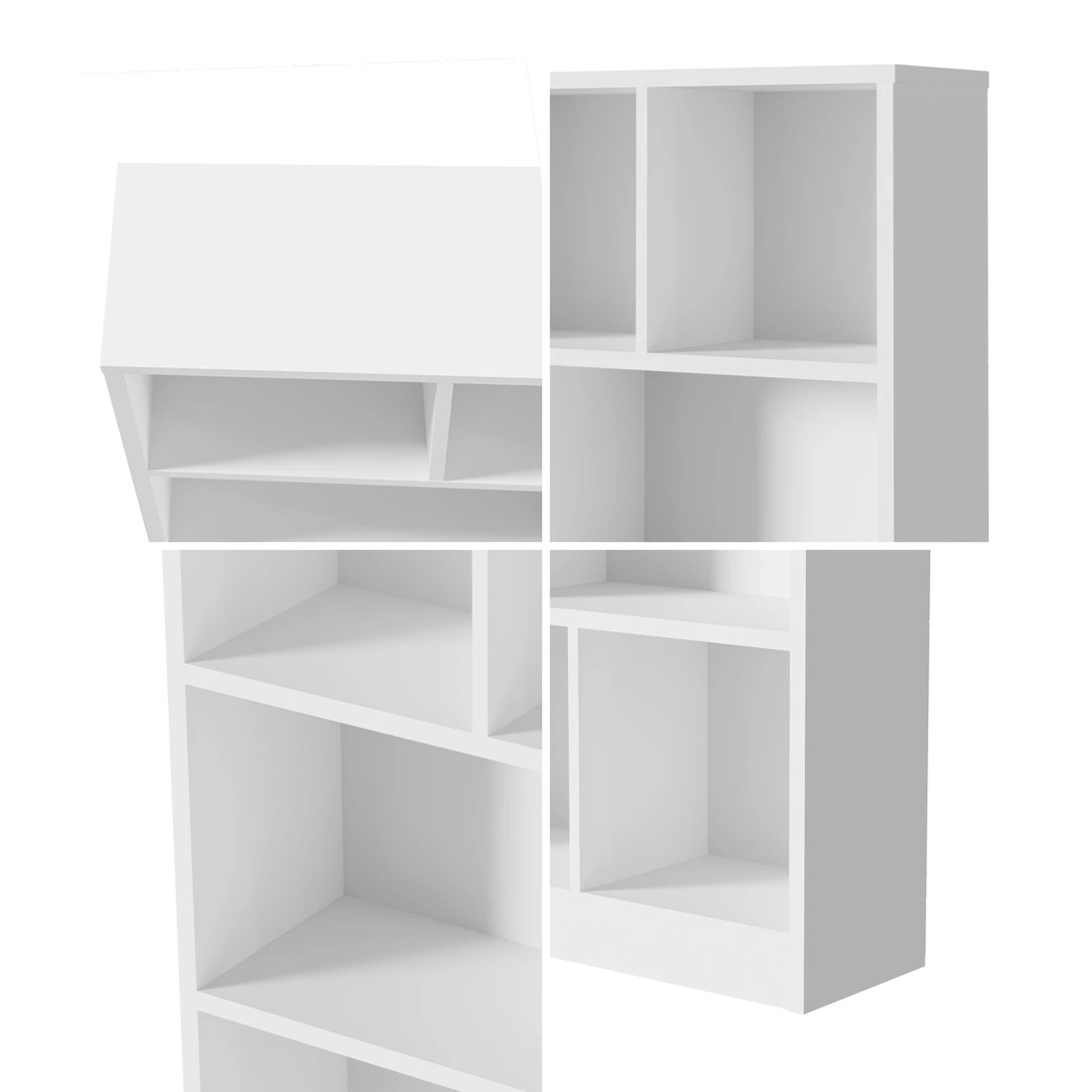 4 Oikiture Bookshelf Bookcase Display Shelves Unit Storage Organizer Stand
 - White, 4 of 9