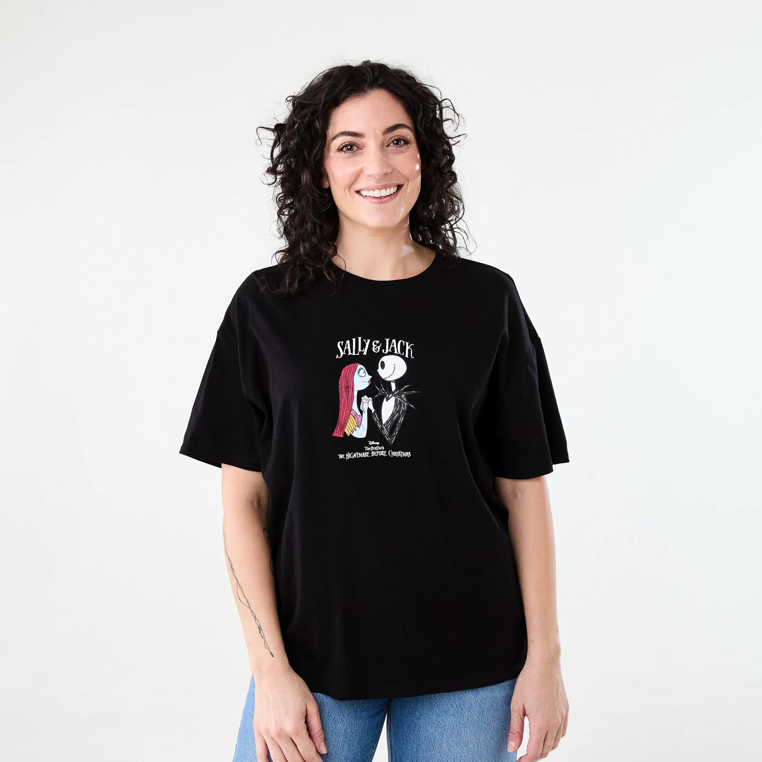 1 The Nightmare Before Christmas License Halloween Short Sleeve T-shirt NIGHTMARE BLACK, 1 of 6