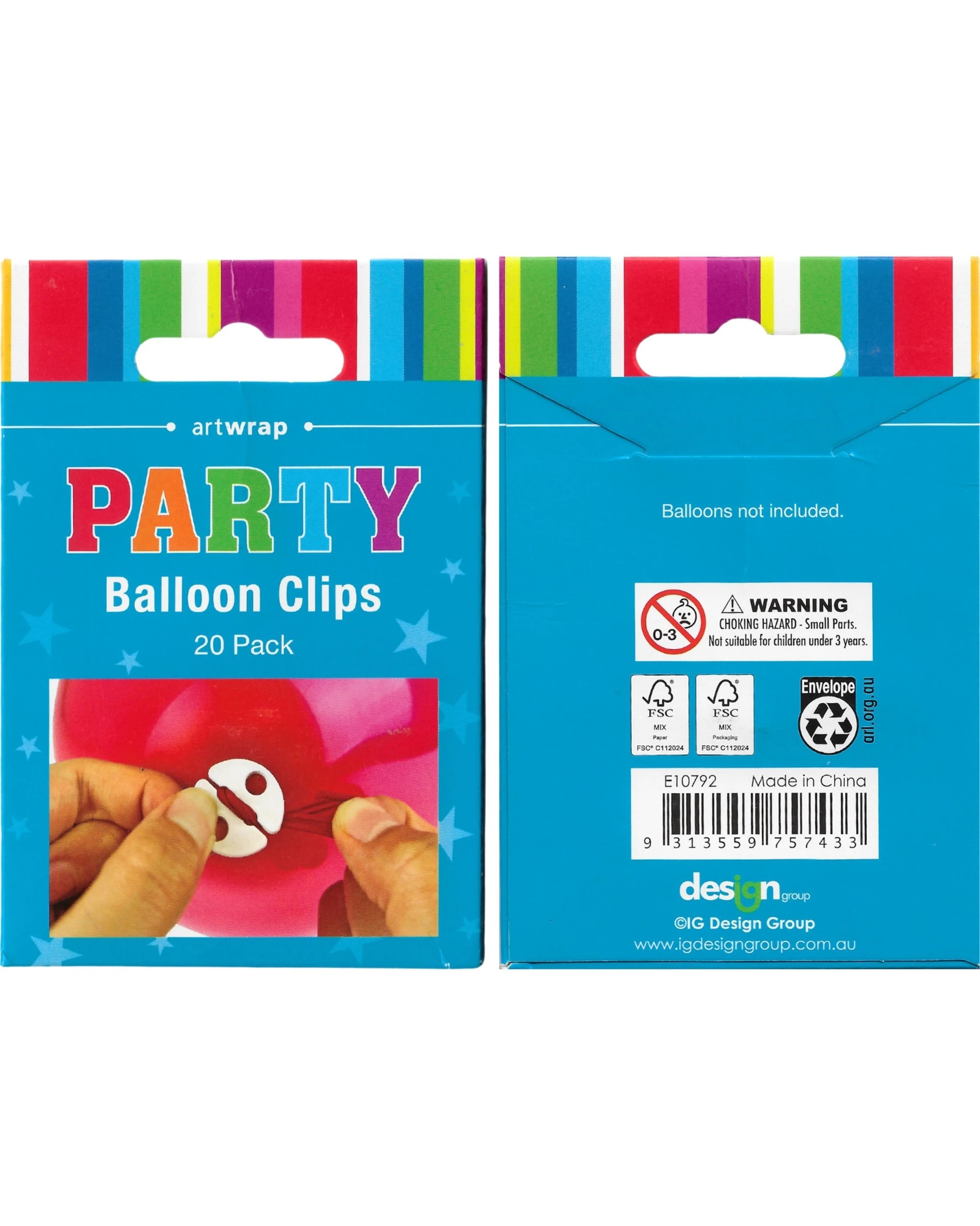 2 Artwrap Cardboard Balloon Clips Pack of 20 - White, 2 of 2