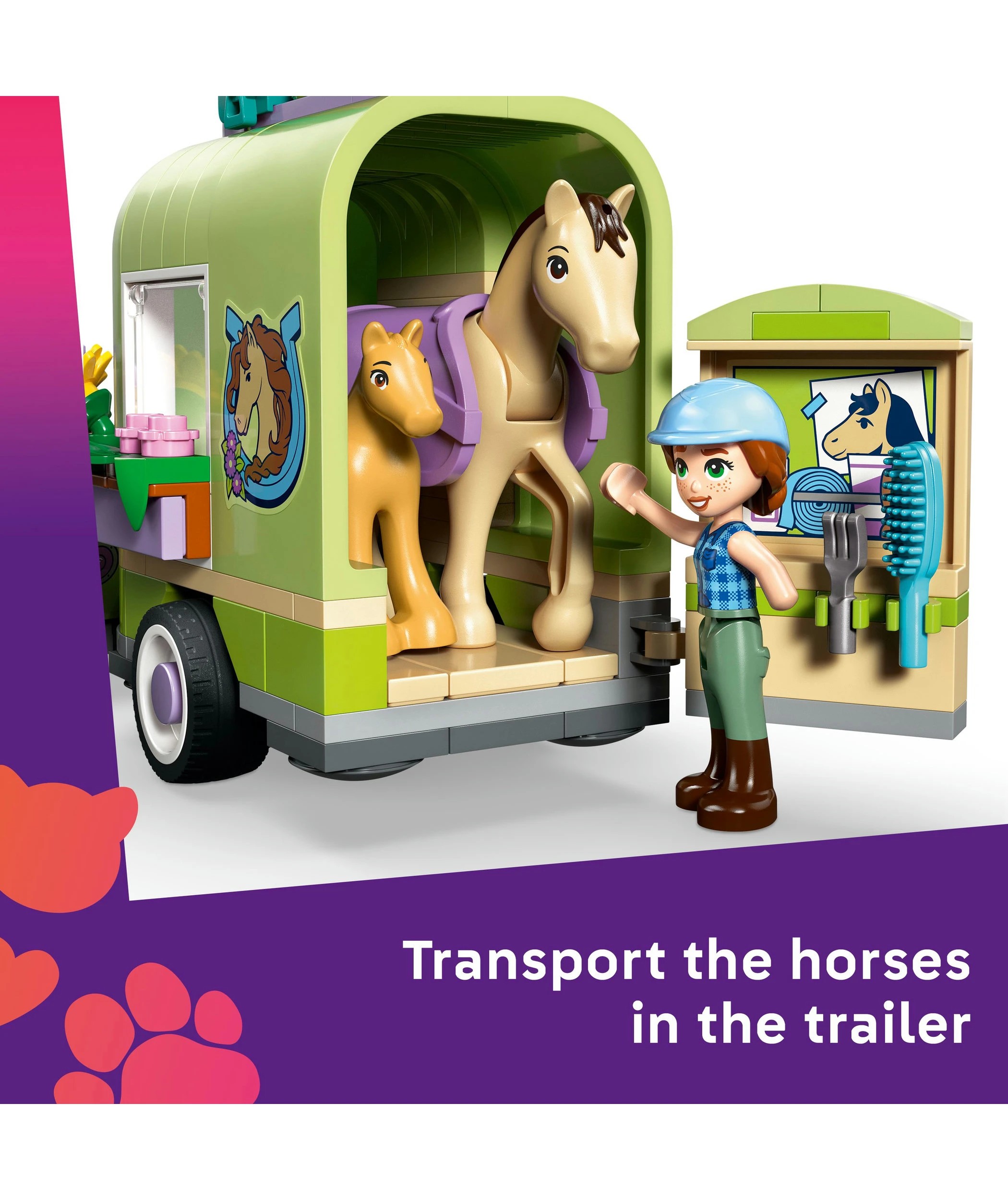 4 LEGO Friends Horse & Baby Foal Trailer 42695, 4 of 10
