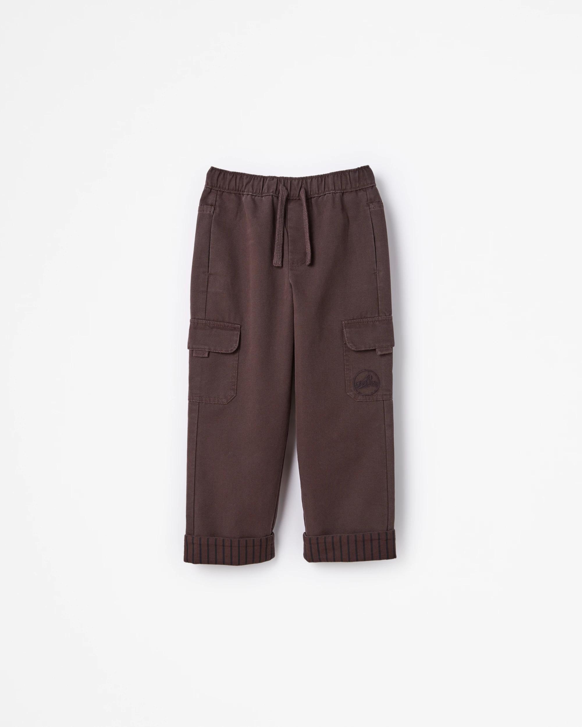 2 Target Kids Australian Cotton Blend Elastic Waistband Cargo Pants BROWN, 2 of 6