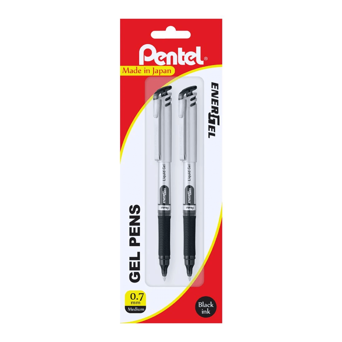 1 Pentel Energel BL17 Gel Pens 0.7mm Black 2 Pack, 1 of 2