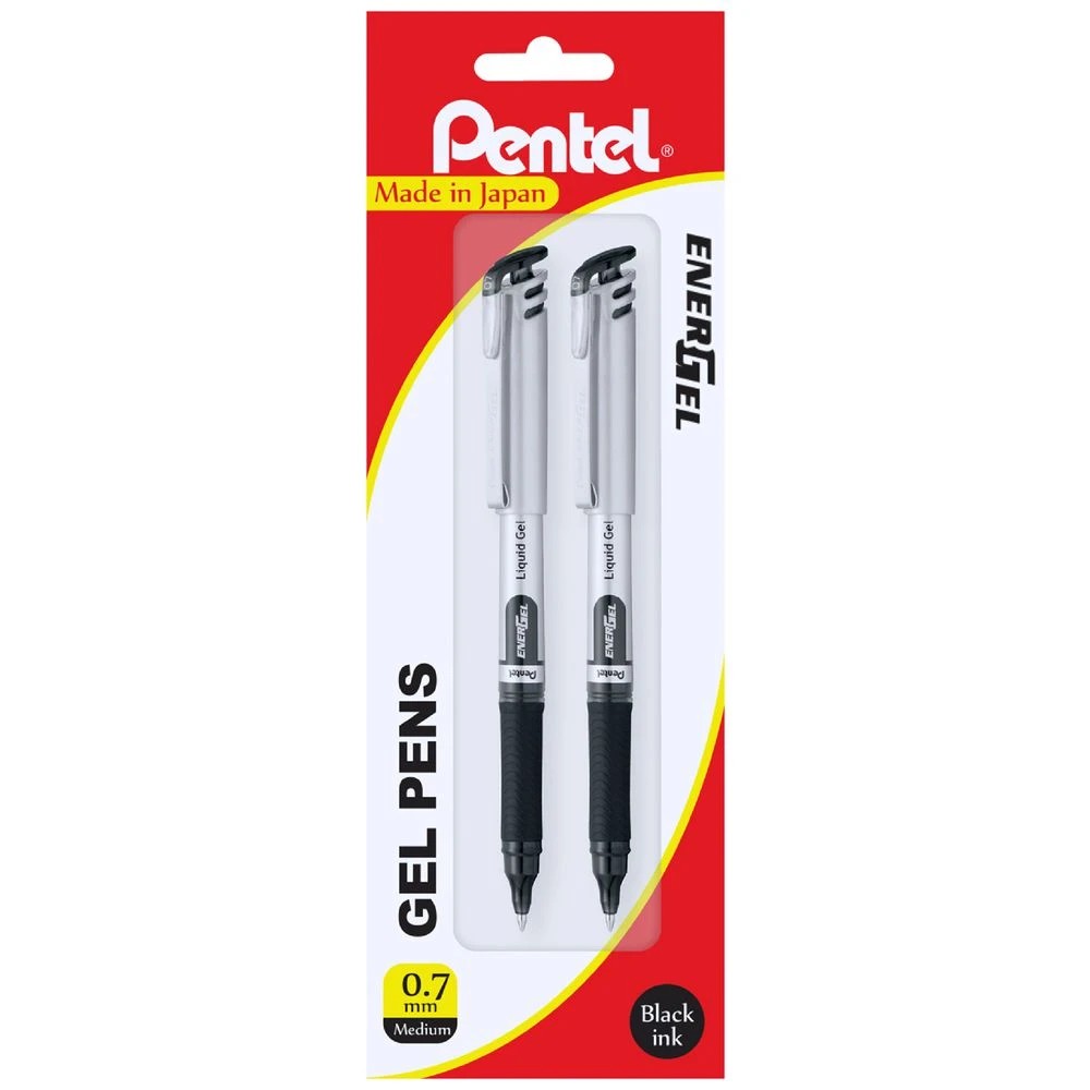1 Pentel Energel BL17 Gel Pens 0.7mm Black 2 Pack, 1 of 2