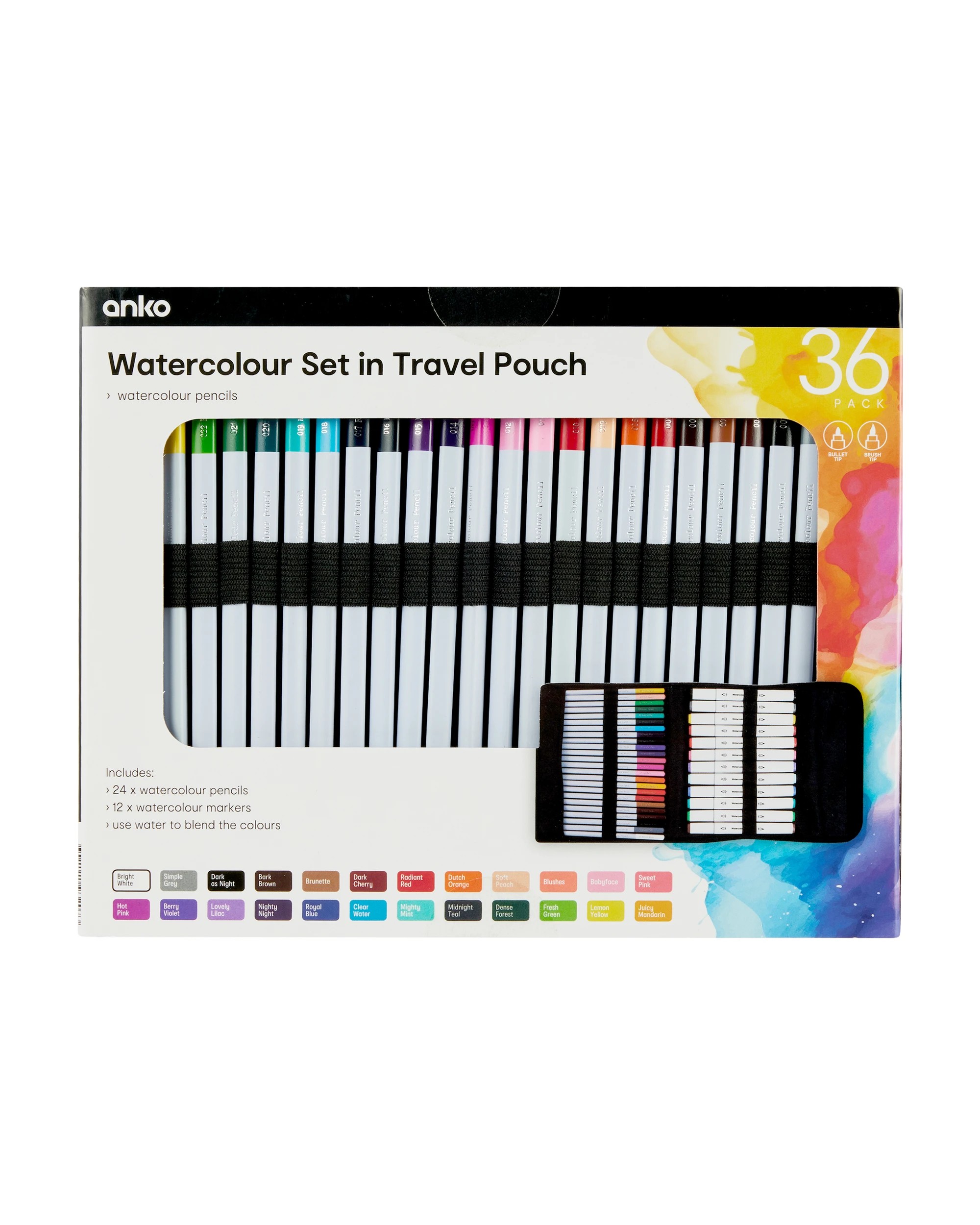 10 36 Pack Watercolour Set in Travel Pouch, 10 of 10