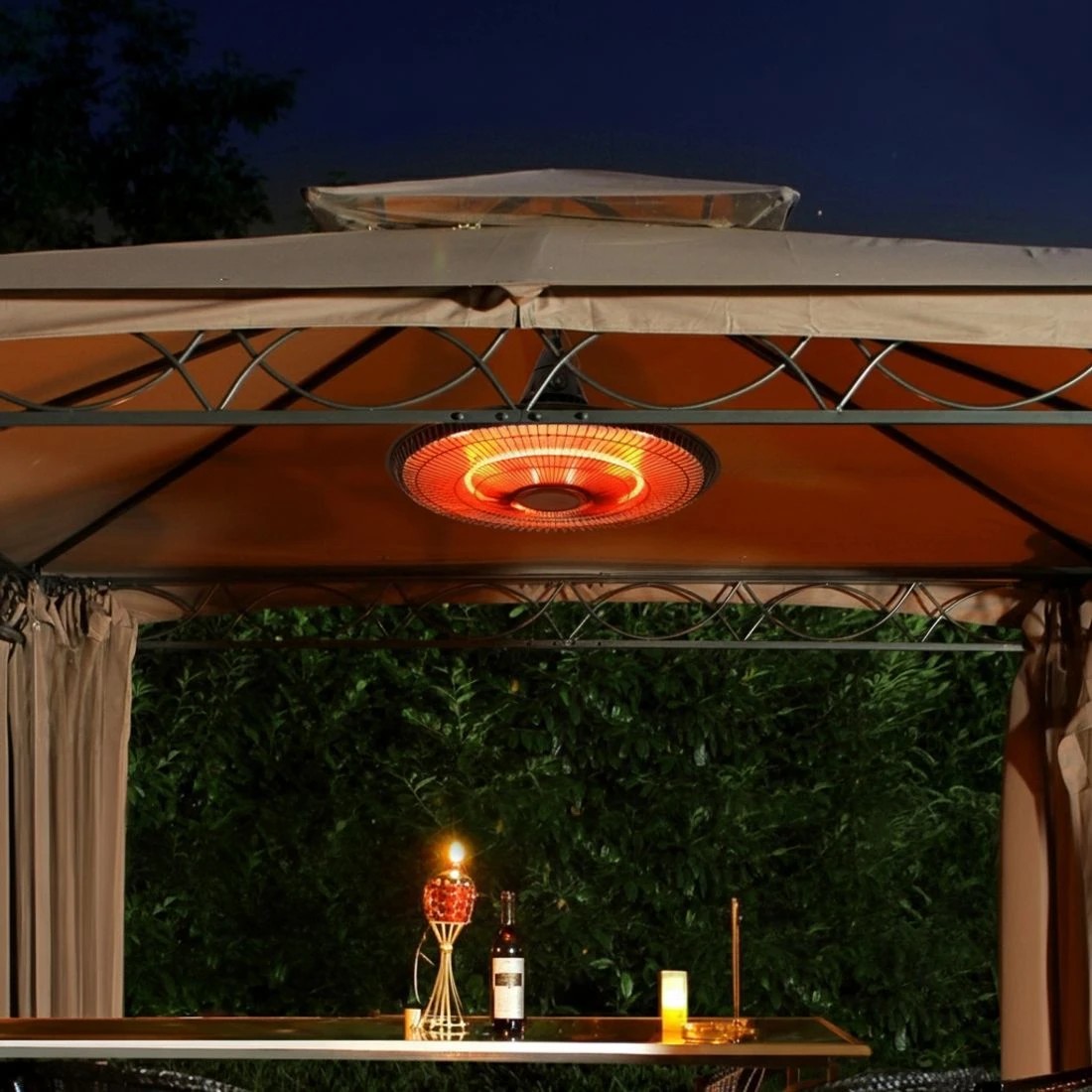 4 Devanti 1500W Hanging Electric Patio - Black, 4 of 6