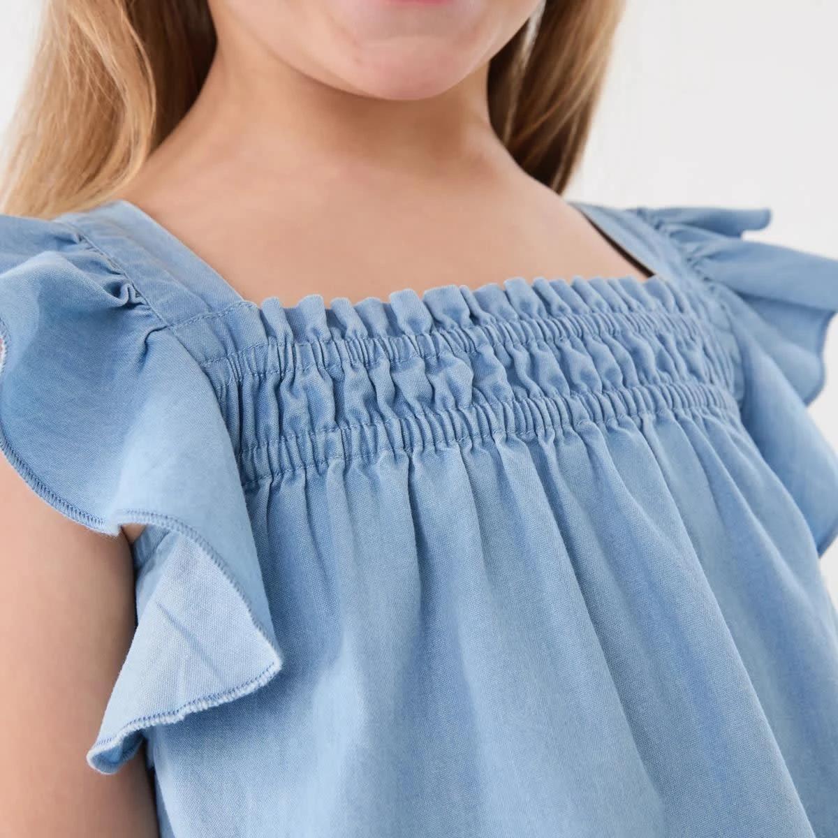 4 Woven Frill Top CHAMBRAY, 4 of 6