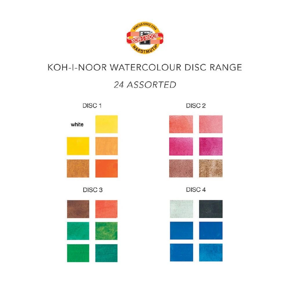 3 Koh-I-Noor Watercolour Discs Standard Colours 24 Pack, 3 of 4