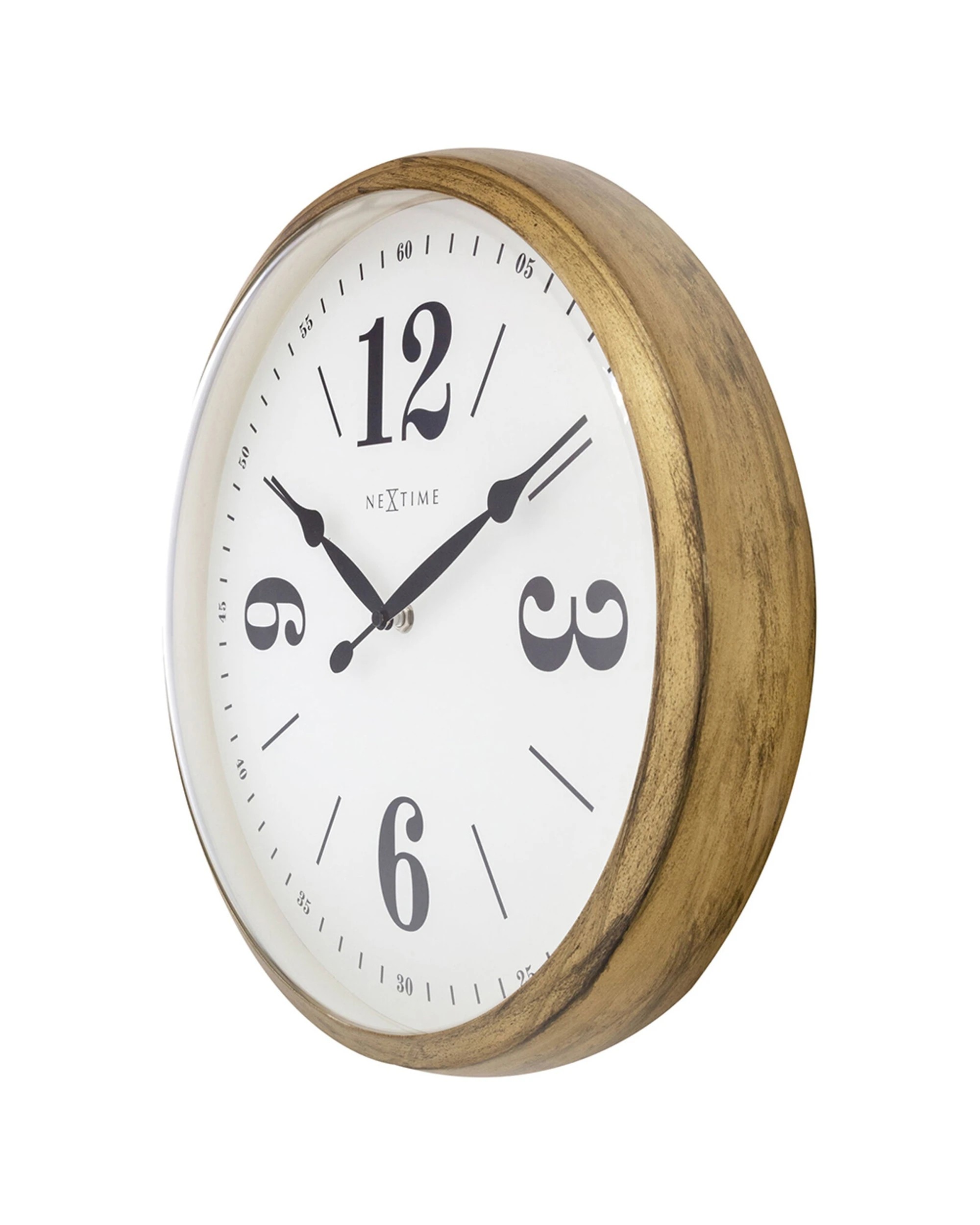 2 NeXtime Classic Wall Clock Silent Sweep Vintage Look Metal Case 39cm - Gold, 2 of 5