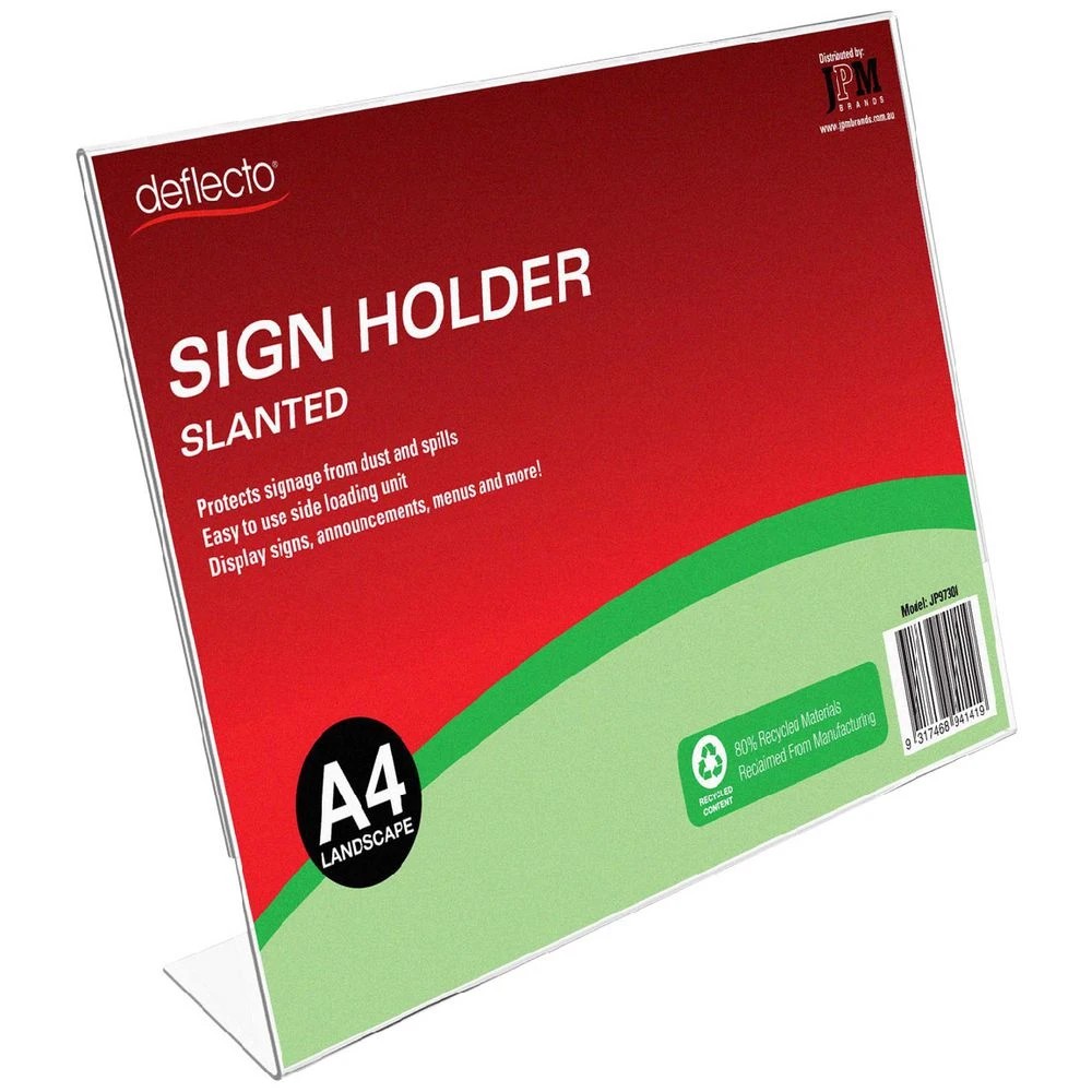 1 Deflecto A4 Sign Holder Slanted Landscape, 1 of 1