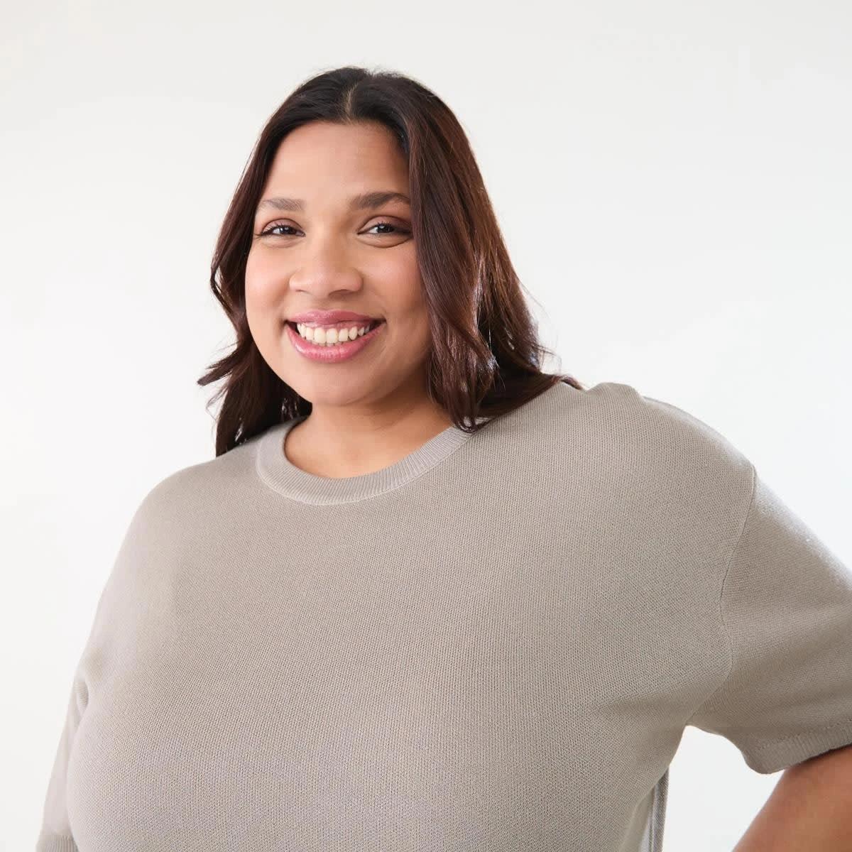 4 Curve Short Sleeve True Knit Top FADED TAUPE, 4 of 6