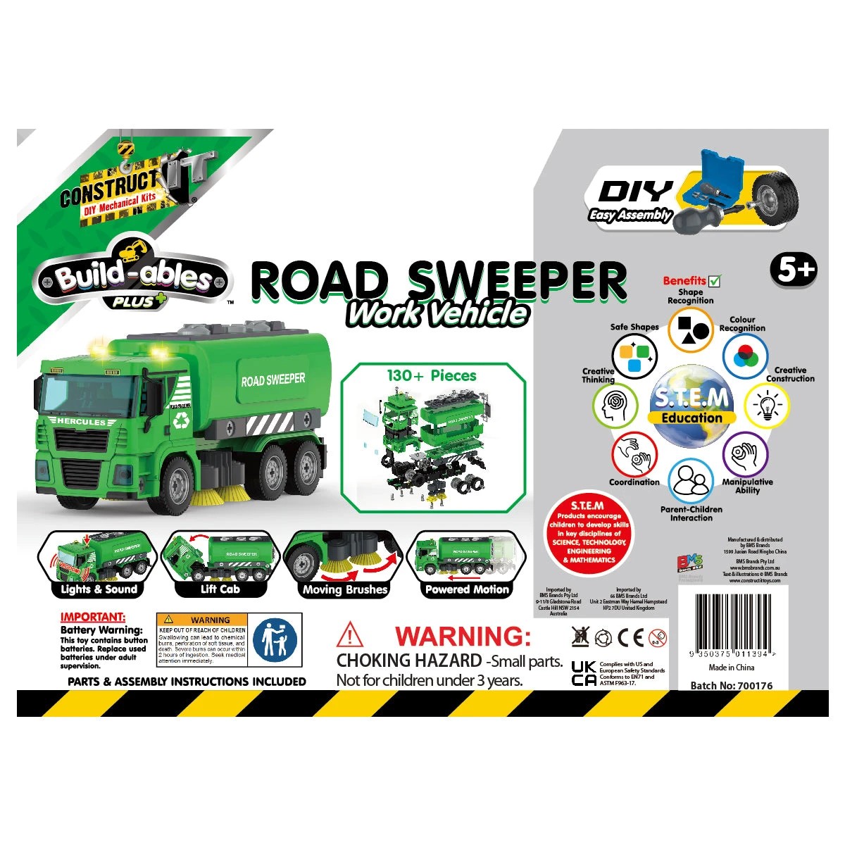3 Construct-It Build-ables Plus - Road Sweeper, Work Vehicle, 3 of 8