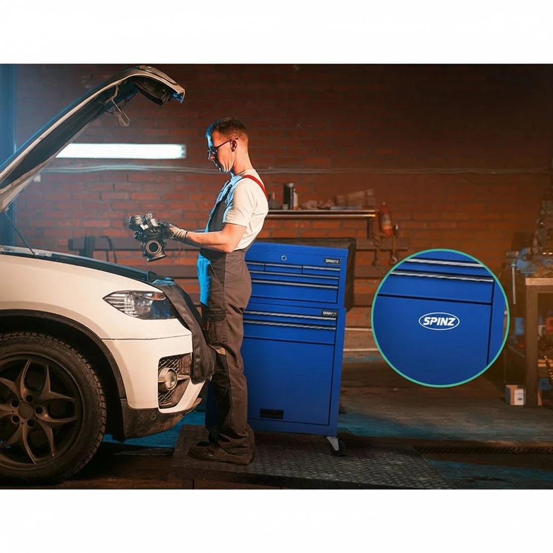 4 Giantz 7 Drawer Tool Box Cabinet Chest Trolley Toolbox Garage Storage - Blue, 4 of 5