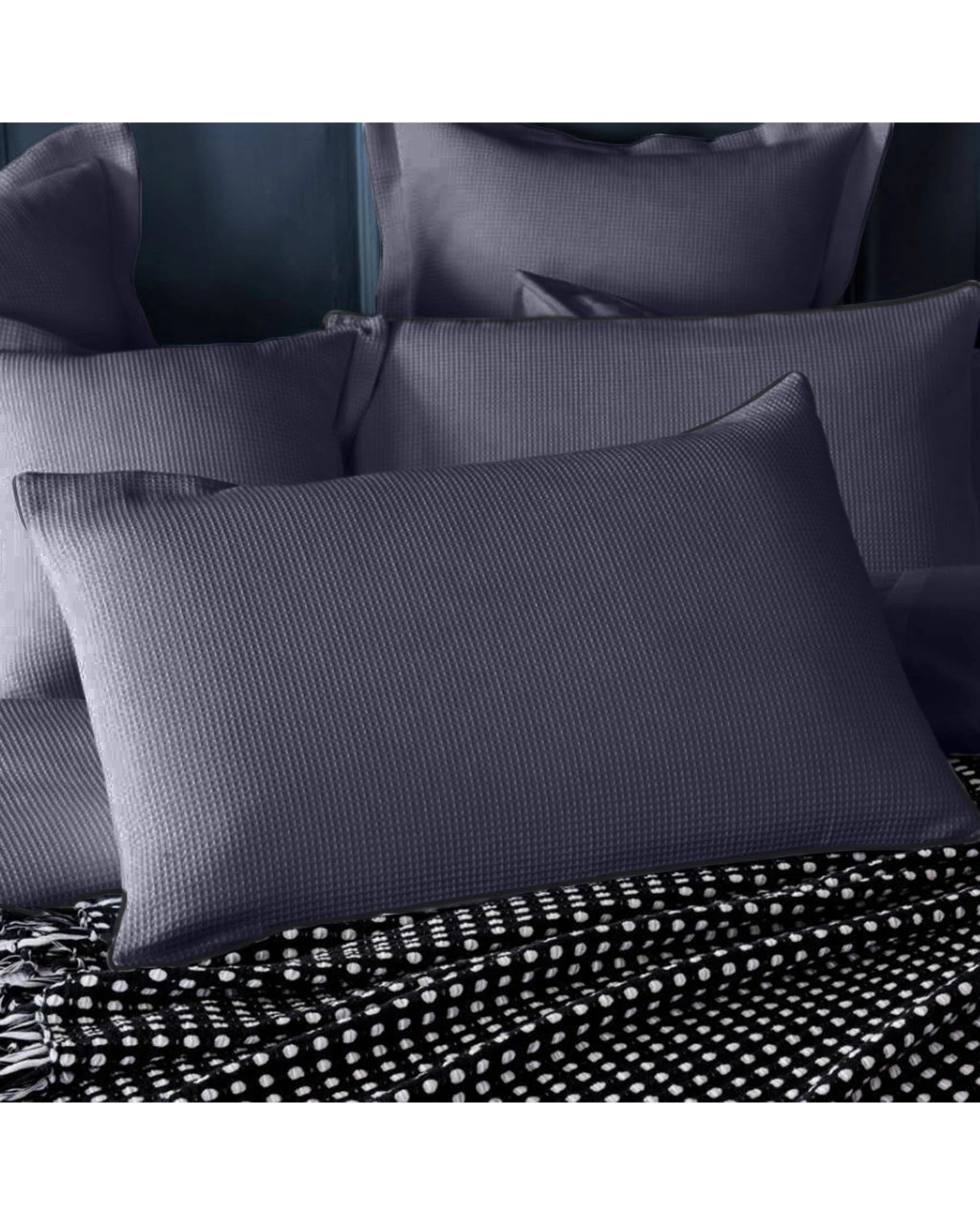 5 Cotton More 2pc Double Sided Waffle Euro Cushion Covers 65x65cm - Grey, 5 of 5
