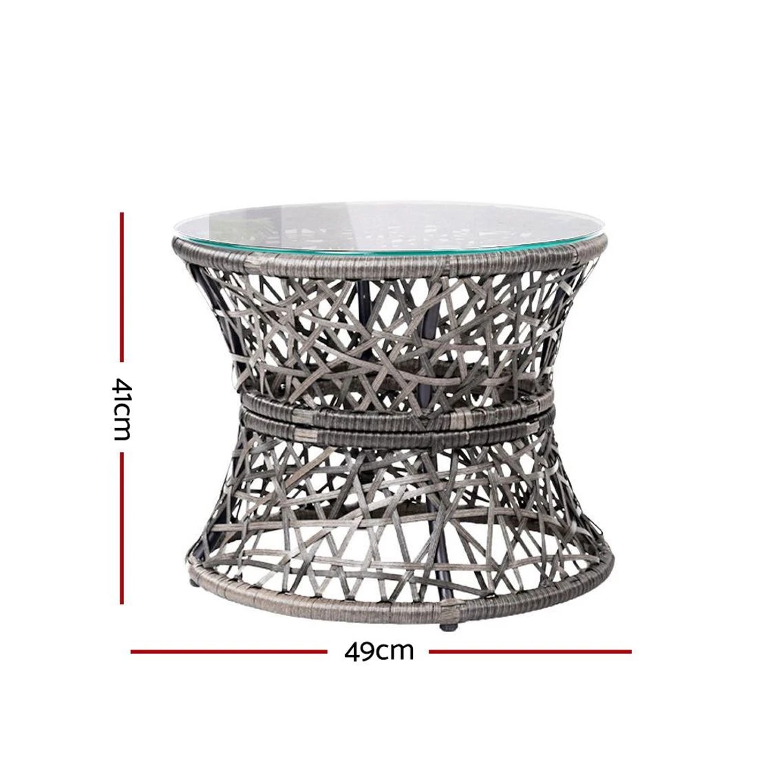 3 Gardeon Outdoor Lounge Setting Furniture Wicker Papasan Chairs Table Patio - Grey, 3 of 7