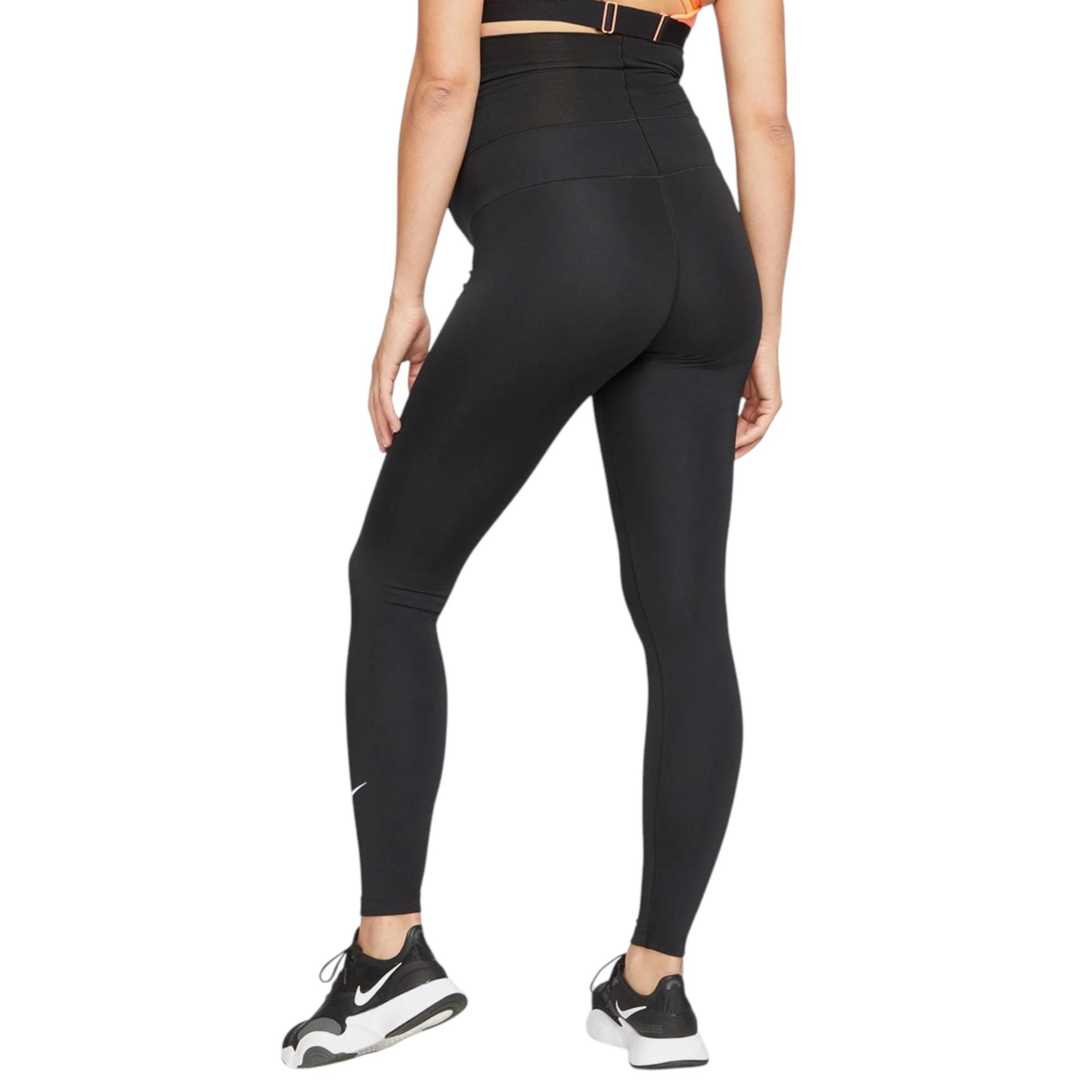 2 Nike Womens One High-Waisted Black Leggings (Maternity) BLACK, 2 of 5
